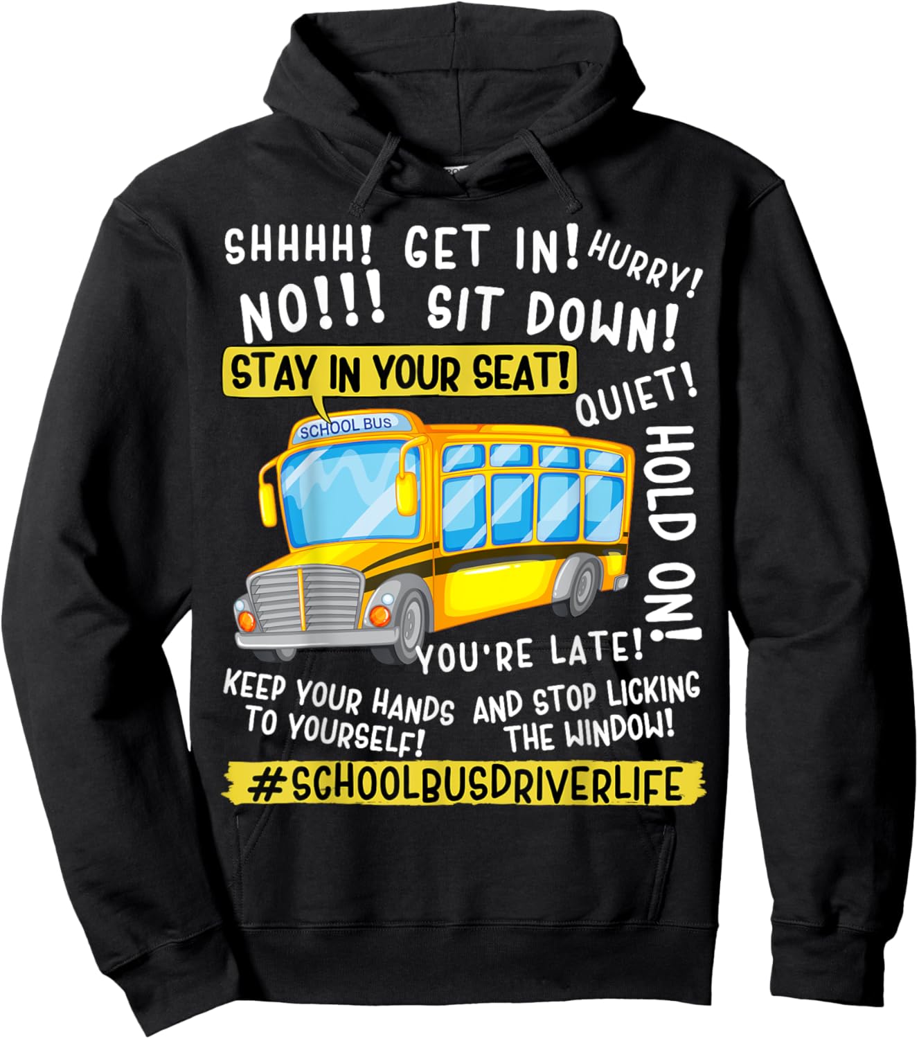 Funny School Bus Driver Life Last Day of School Teacher Kids Hoodie - Hoodie | Black