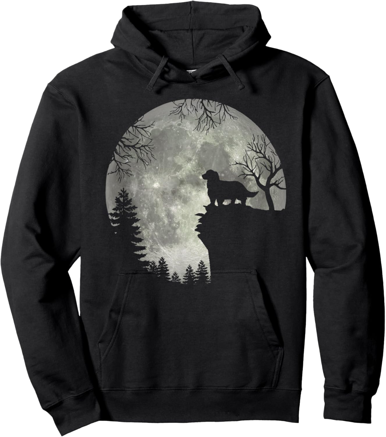 English Springer Spaniel And Moon Halloween Hoodie - Hoodie | Black