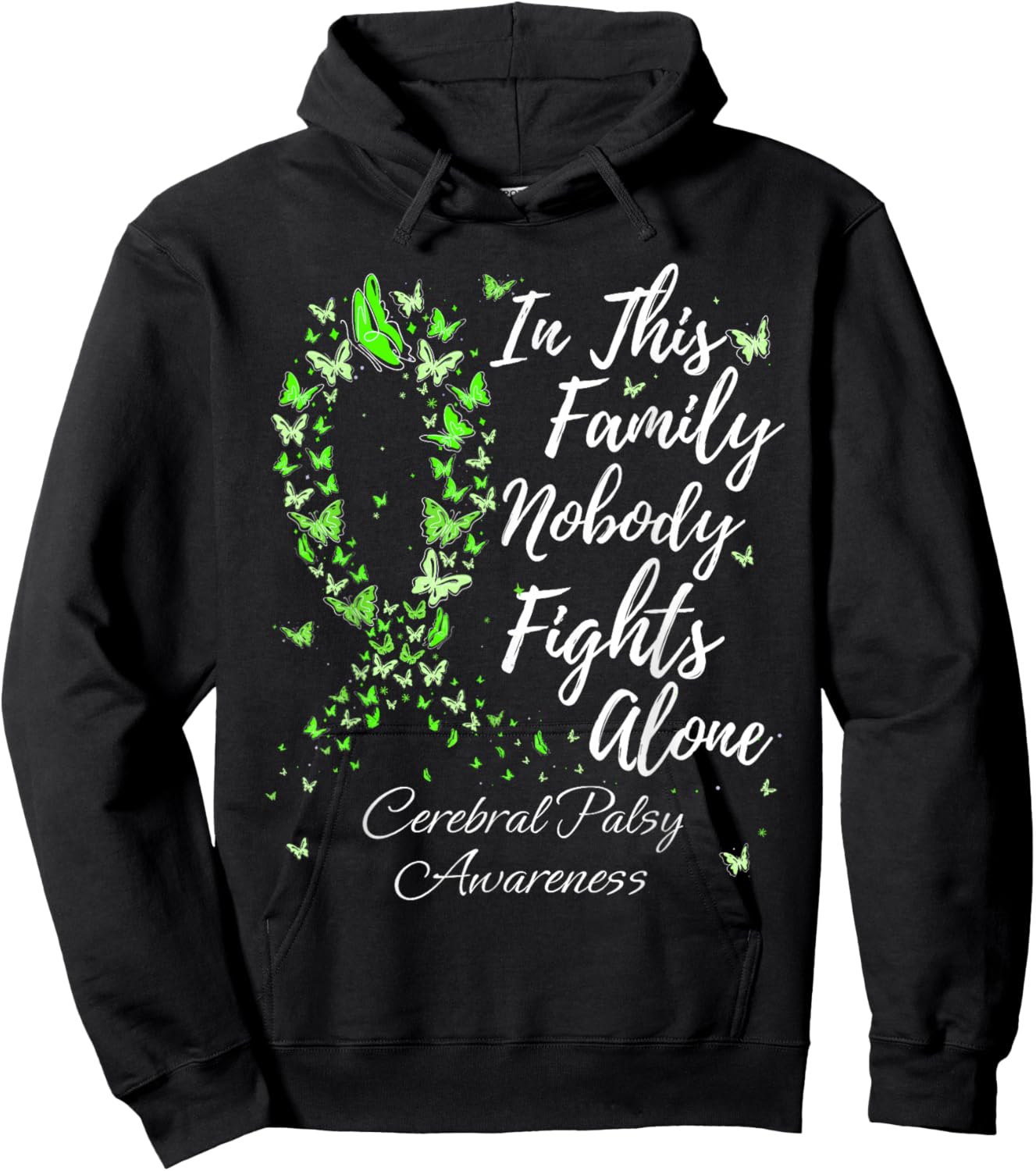Family Support Cerebral Palsy CP Awareness Hoodie - Hoodie | Black