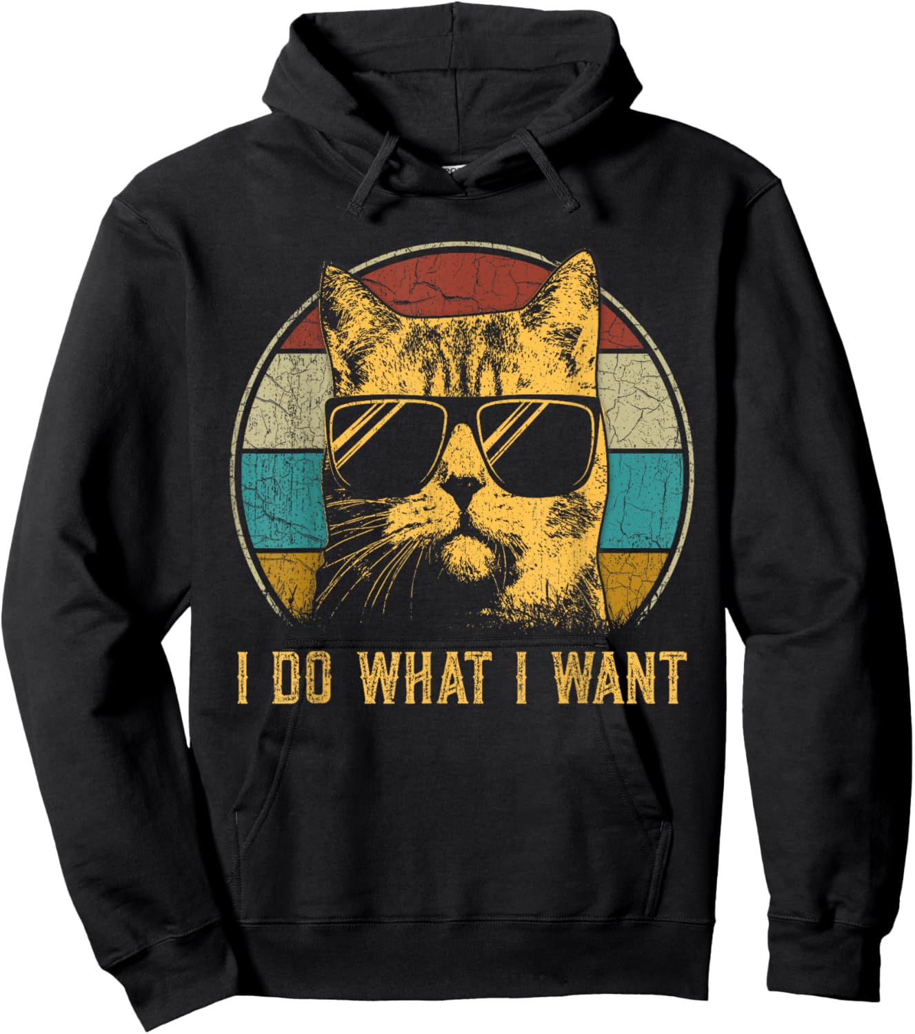 Cat themed men funny I do what I want cat Hoodie - Hoodie | Black