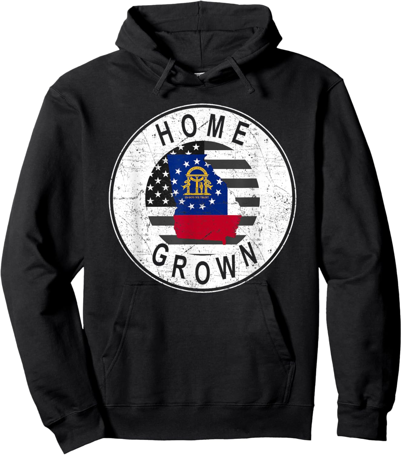 Proud America State Flag US Home Grown Georgia Hoodie - Hoodie | Black