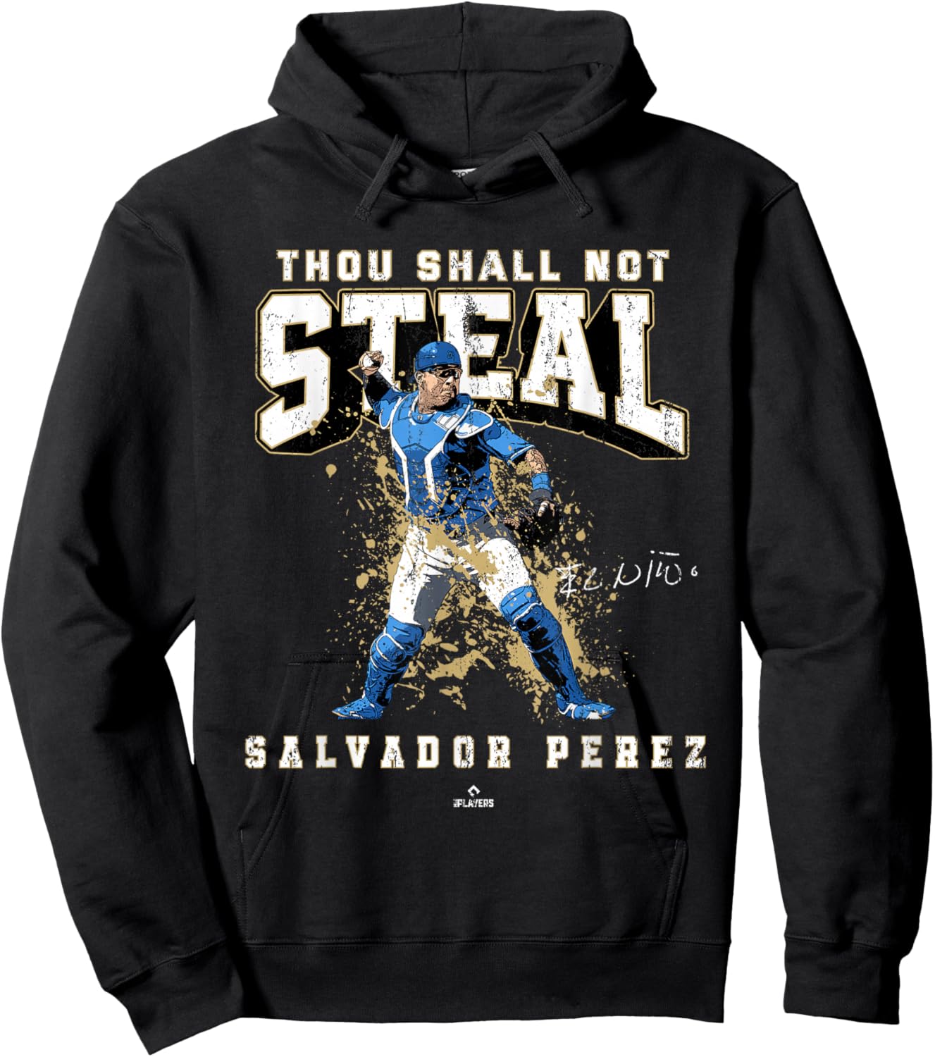 Thou Shall Not Steal Salvador Perez Kansas City MLBPA Hoodie - Hoodie | Black