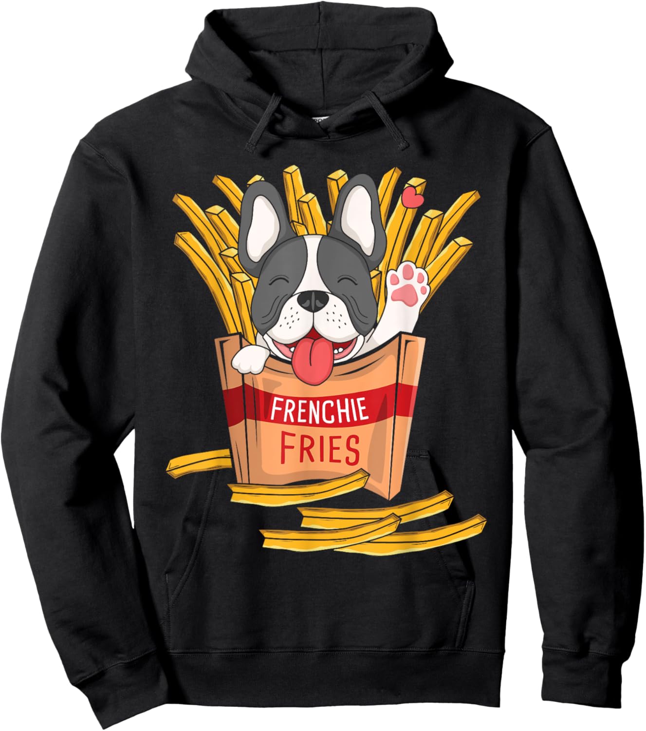 Frenchie Fries - French Bulldog Fast Food French Fries Lover Men Women Kids Hoodie - Hoodie | Black
