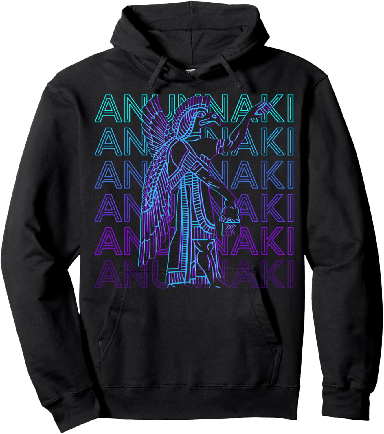 Anunnaki Sumerian God Ancient Deity Retro Anunnaki Hoodie - Hoodie | Black