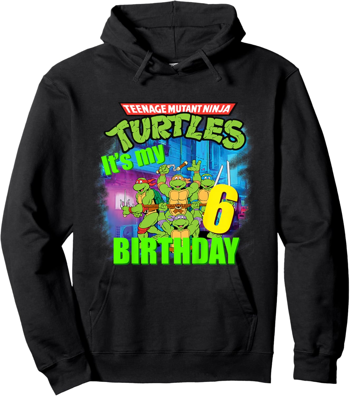 Mademark x Teenage Mutant Ninja Turtles - Original Teenage Mutant Ninja Turtles Sixth Birthday 6th Hoodie - Hoodie | Black