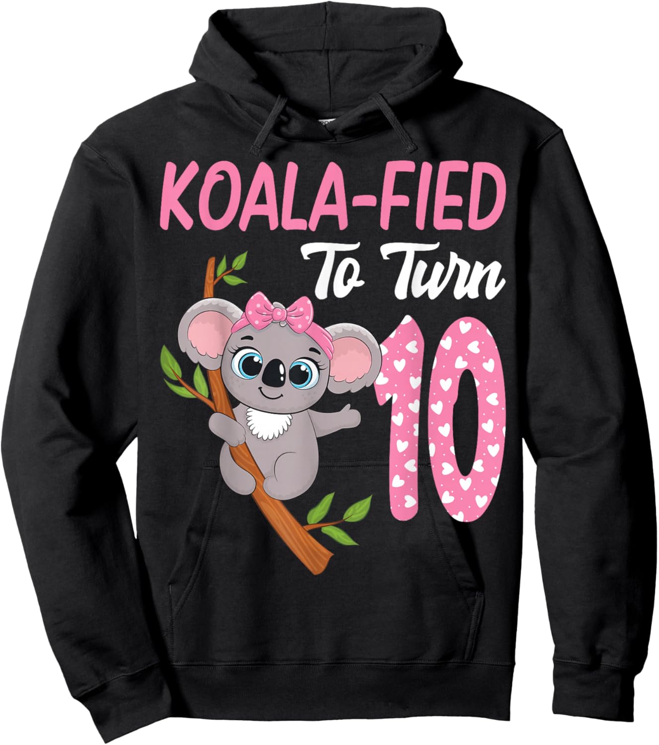 10 Year Old Koala 10th Birthday Party Animal Koala Lover Hoodie - Hoodie | Black