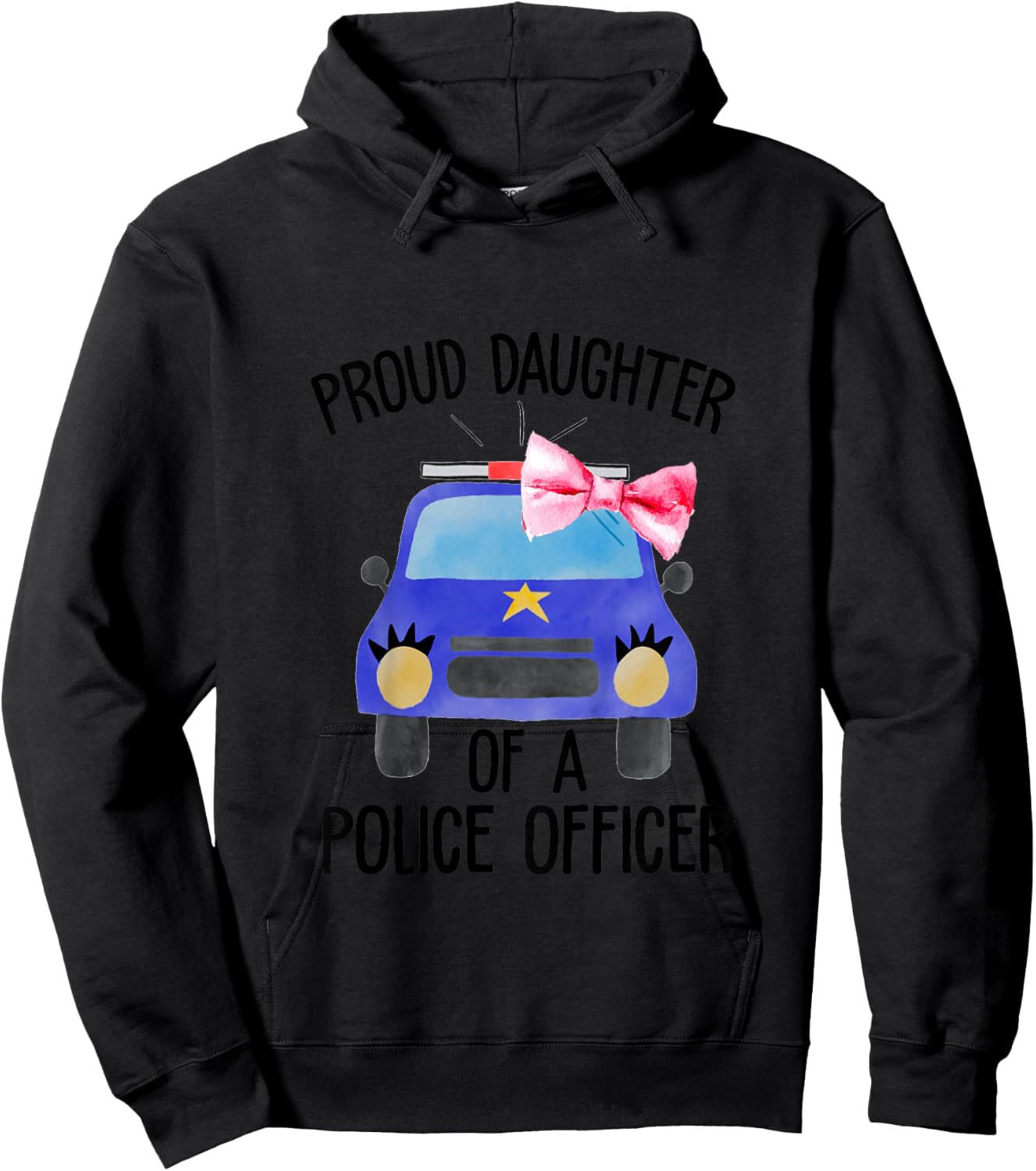 Kids Proud Daughter Of A Police Officer Policeman Dad Baby Girl Hoodie - Hoodie | Black