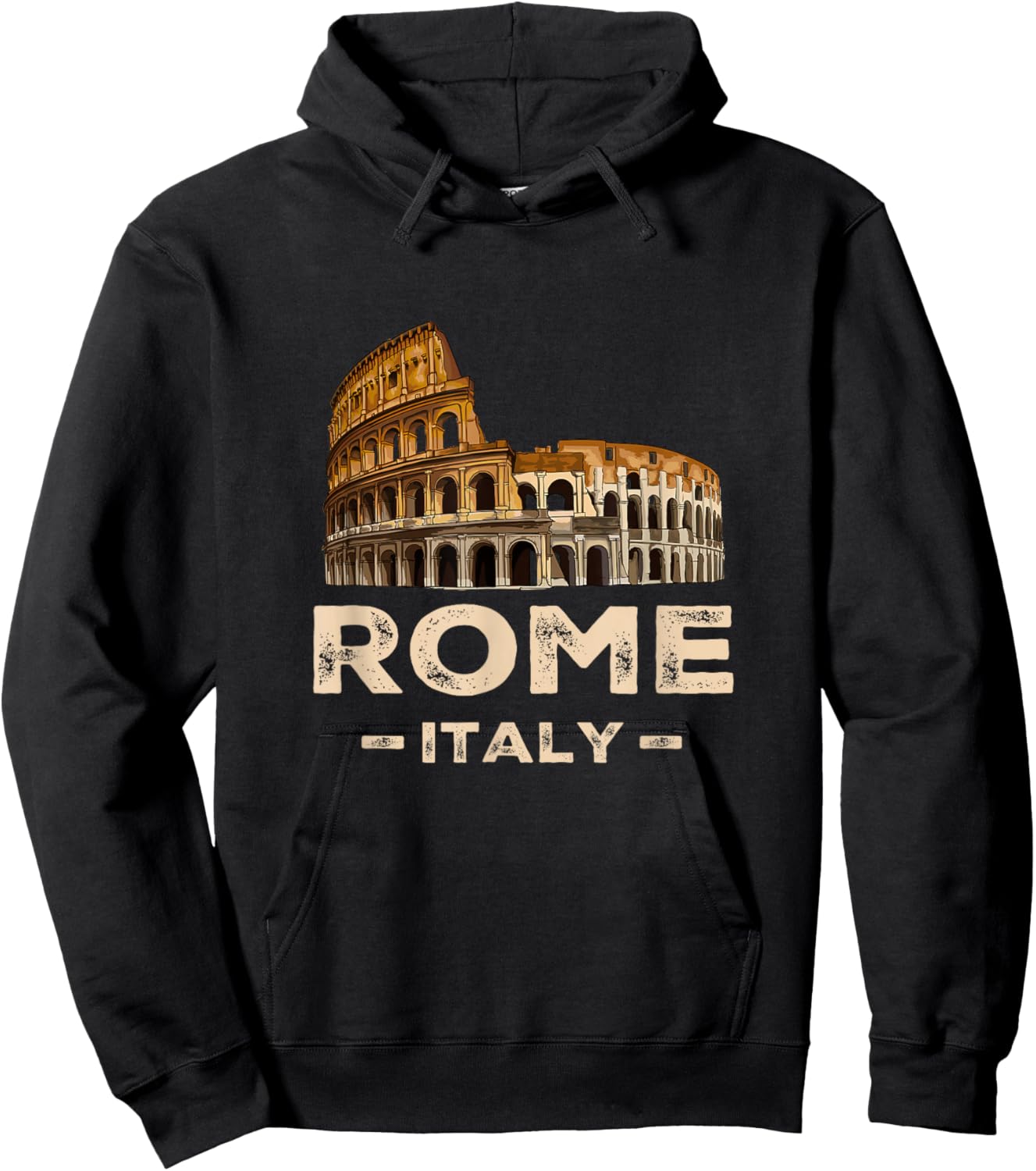Cool Vintage Roma Italia Colosseum Souvenirs, Rome Italy Hoodie - Hoodie | Black