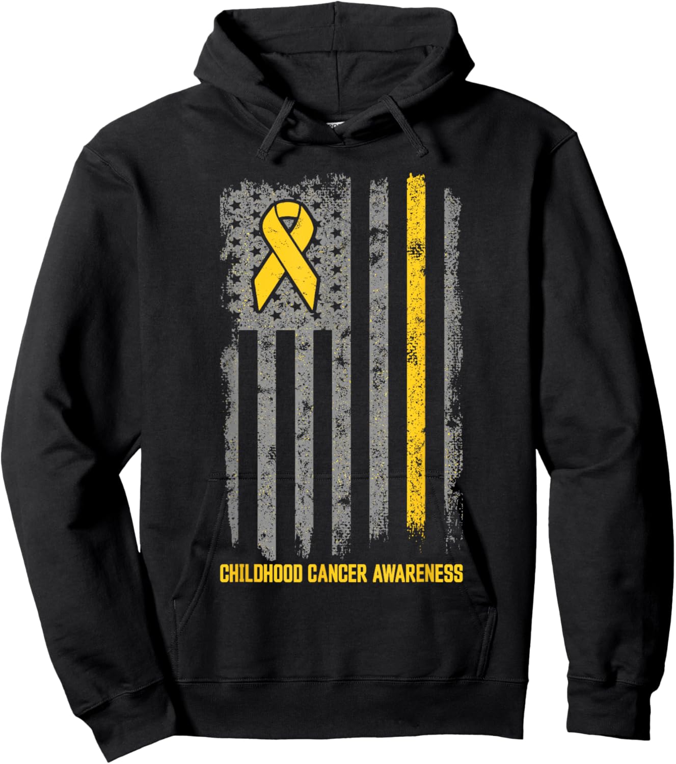 Childhood Cancer Shirt Flag Childhood Cancer Awareness Hoodie - Hoodie | Black