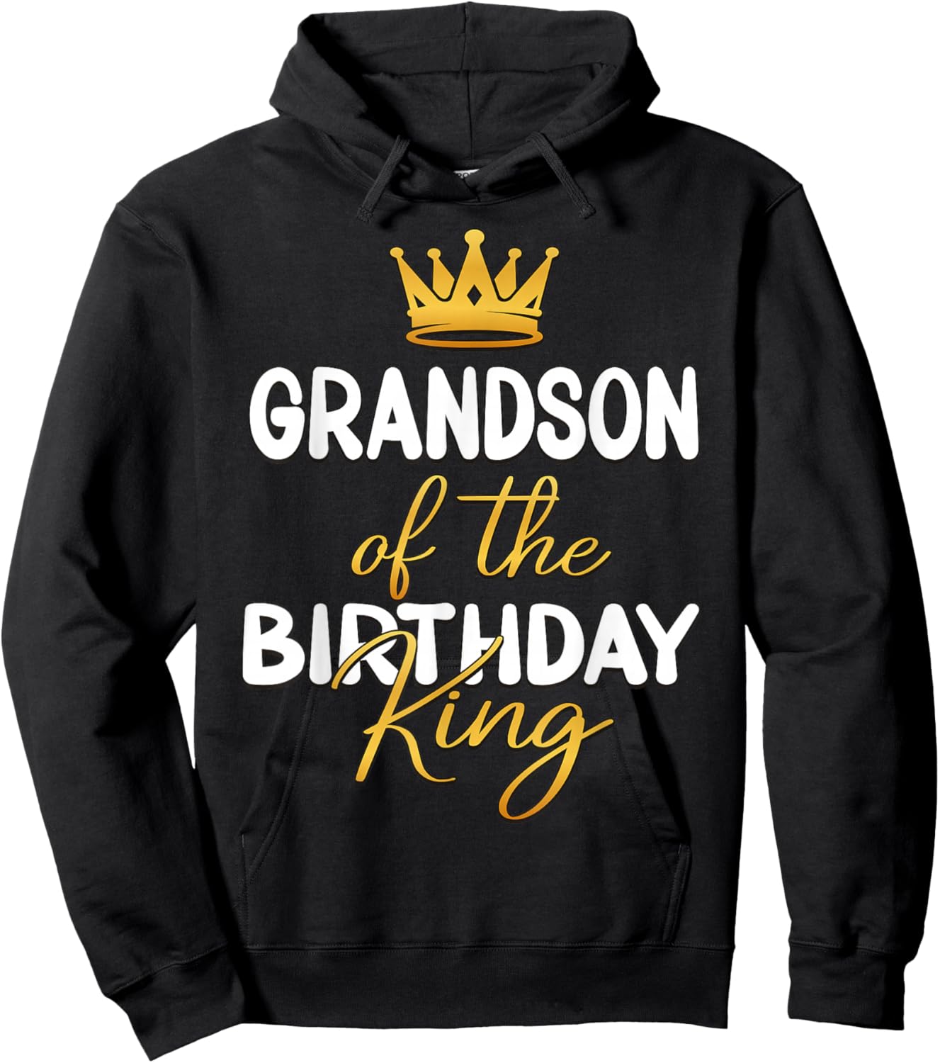 Grandson Of The Birthday King Bday Party Idea Hoodie - Hoodie | Black