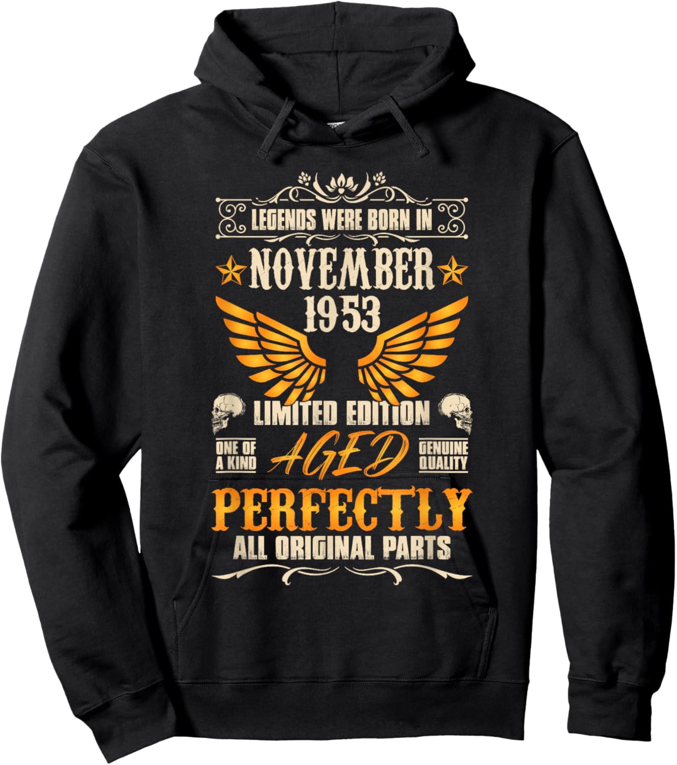 Legends Were Born in November 1953 - Rock Biker 69 Birthday Hoodie - Hoodie | Black