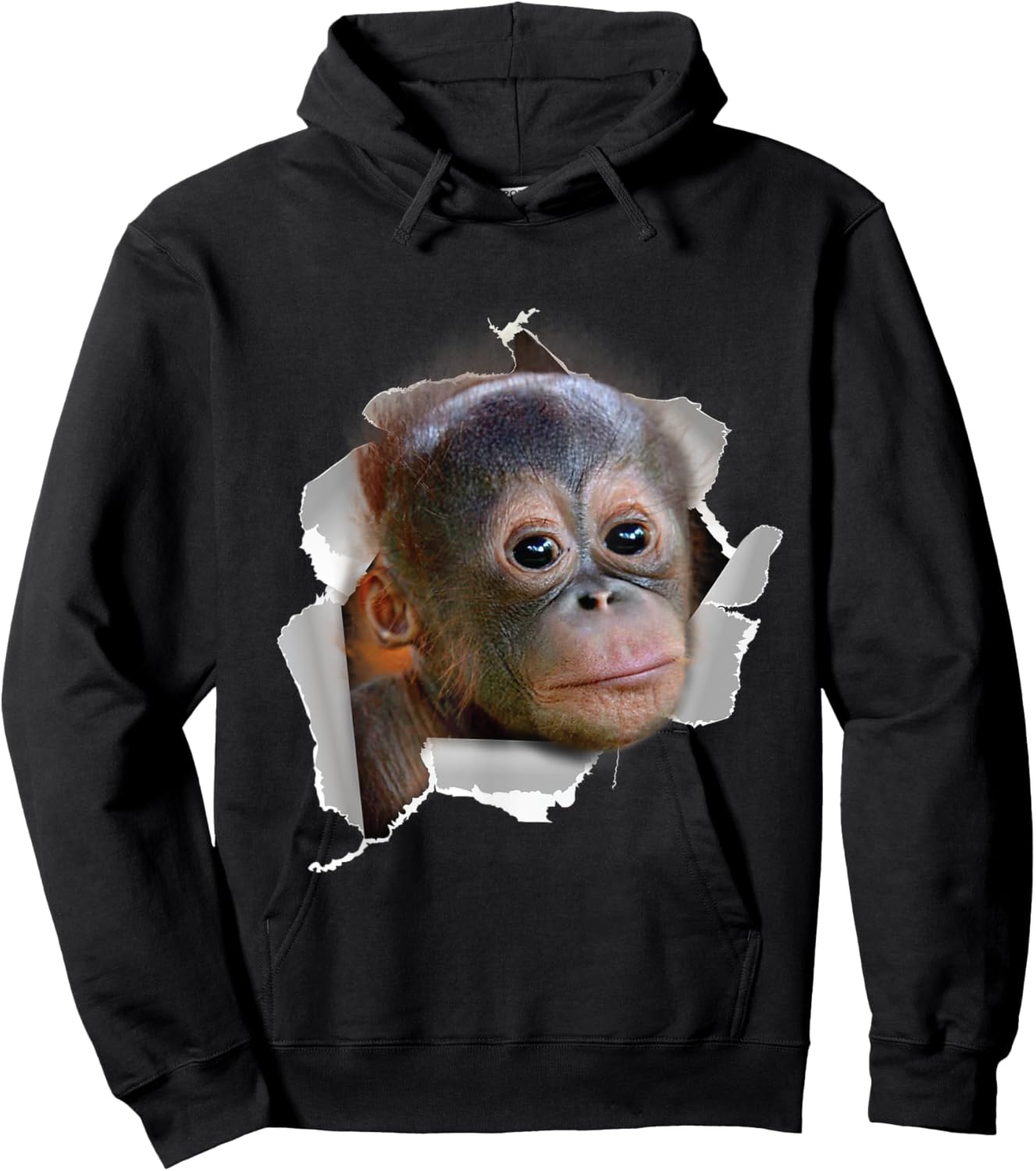 Funny Monkey Baby Orang Utan Orang Utan Face Costume Hoodie - Hoodie | Black