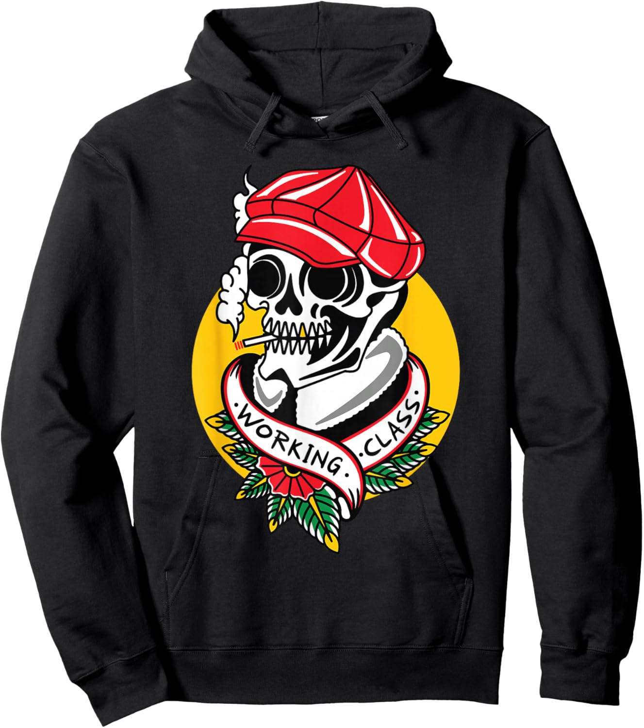 Working Class American Traditional Tattoo Old School Flash Hoodie - Hoodie | Black