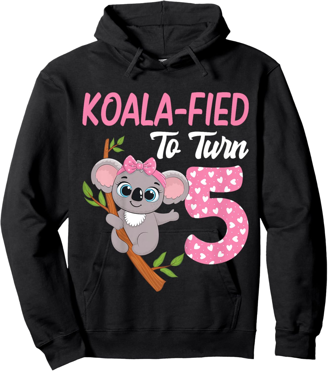 5 Year Old Koala 5th Birthday Party Animal Koala Lover Hoodie - Hoodie | Black