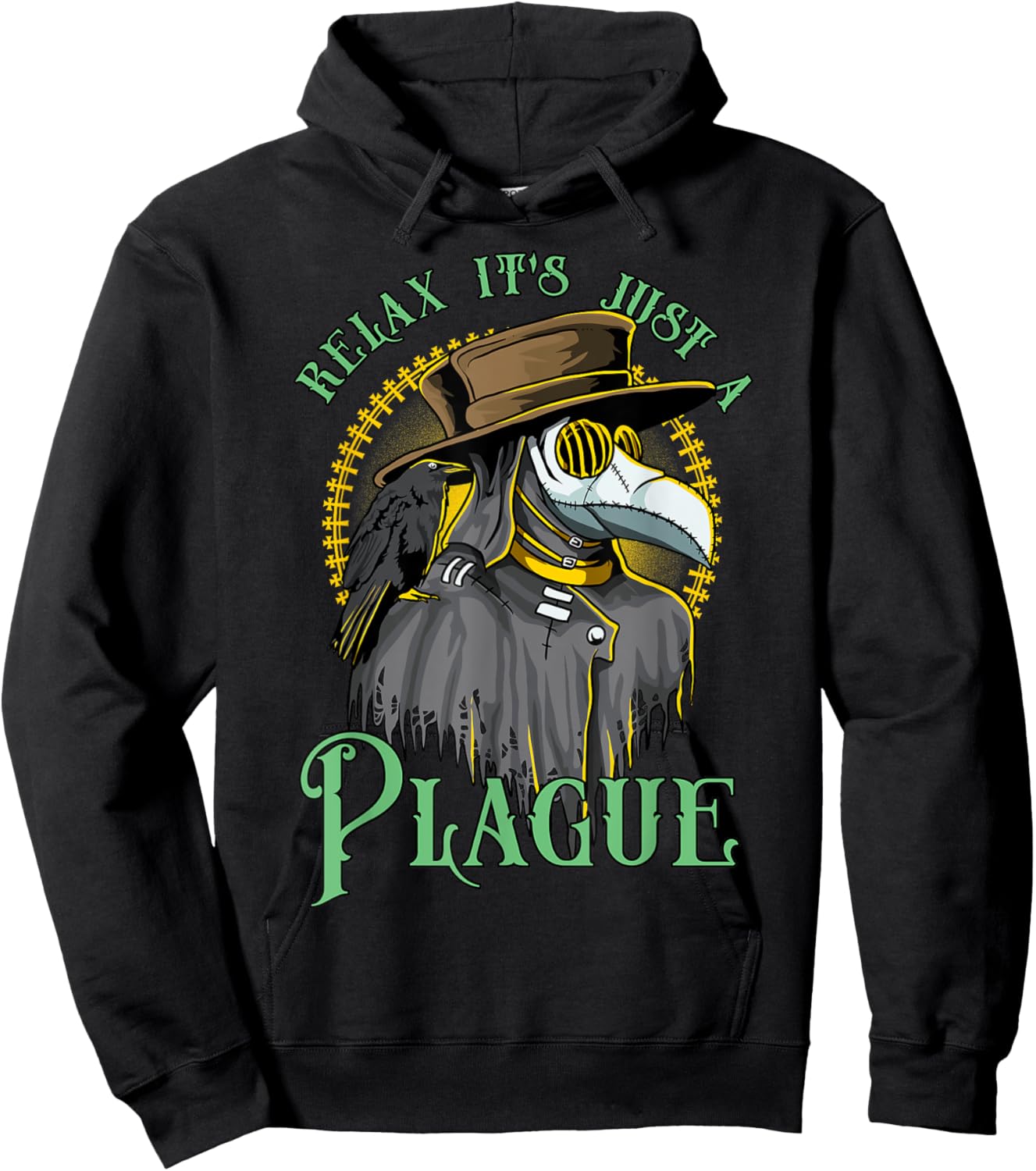Relax It's Just A Plague Funny Doctor Middle Age Medicine Hoodie - Hoodie | Black