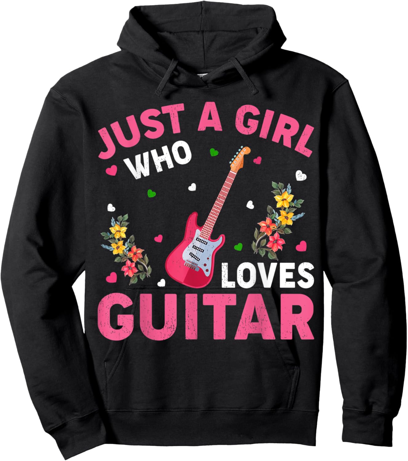 Guitar Music Lover Just A Girl Who Loves Guitar Hoodie - Hoodie | Black
