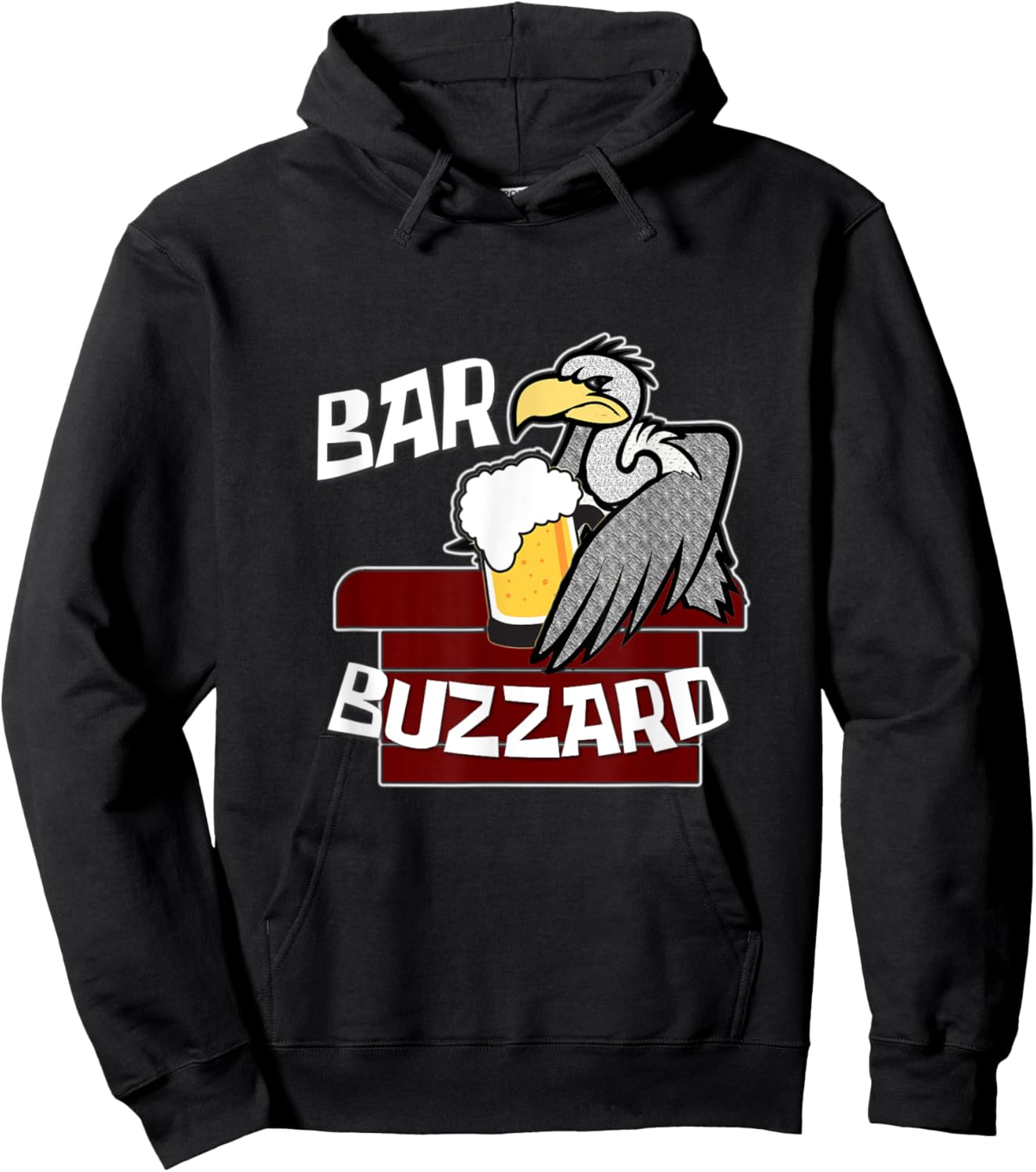 Bar Buzzard Funny Drinking Pub Culture Bird Lover Local Hoodie - Hoodie | Black