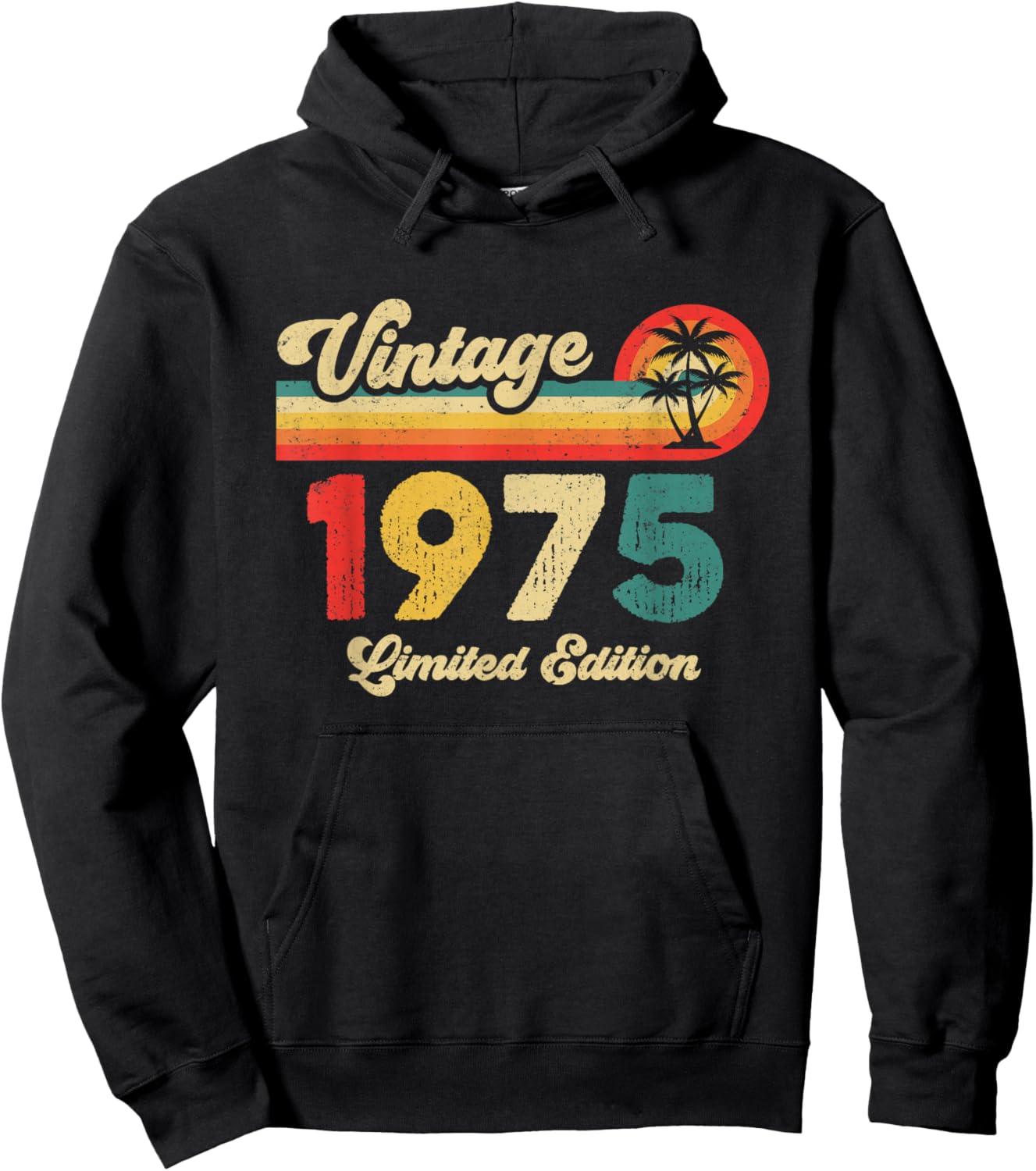 Vintage 1975 Birthday Men Women Retro Legend Since 1975 Hoodie - Hoodie | Black