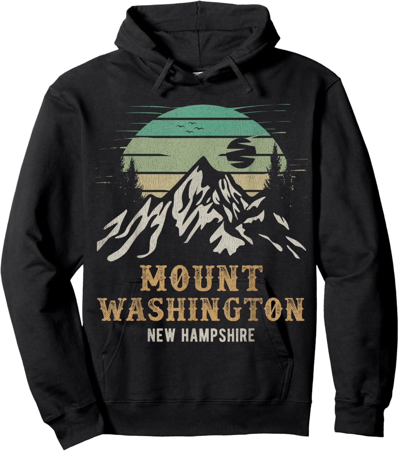 Retro Mount Washington NH Merchandise Hiking Mt Washington Hoodie - Hoodie | Black