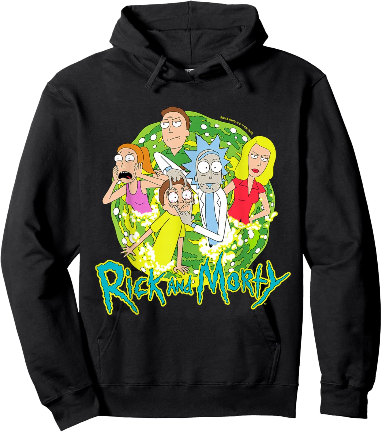 Rick & Morty Group Portal Hoodie - Hoodie | Black