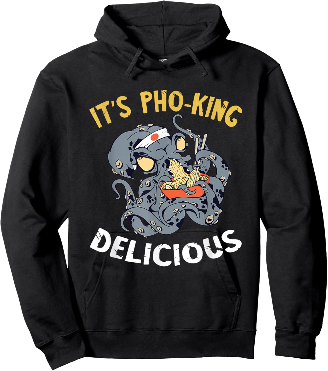 Funny Food Pun It's Pho Octopus Ramen Noodle Asian Food Hoodie - Hoodie | Black