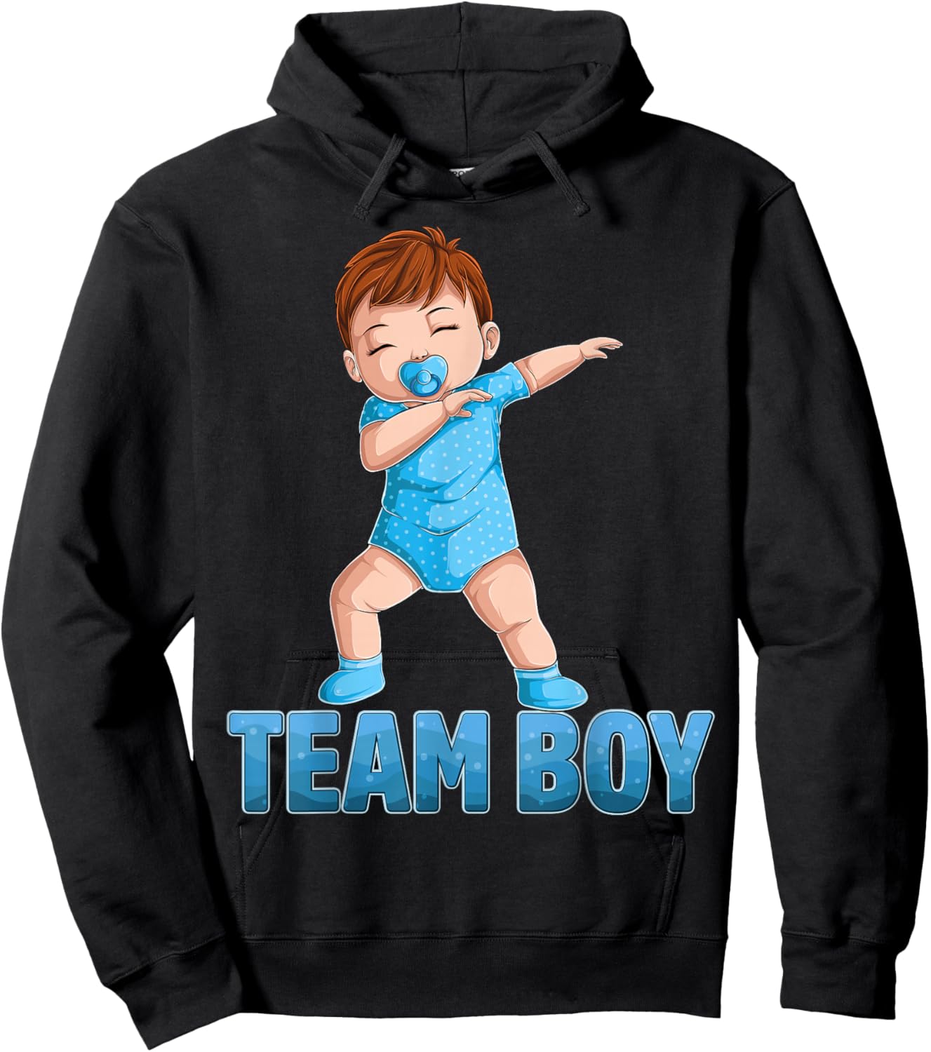 Gender Reveal Party Team Boy Baby Announcement Women Men Small Hoodie - Hoodie | Black