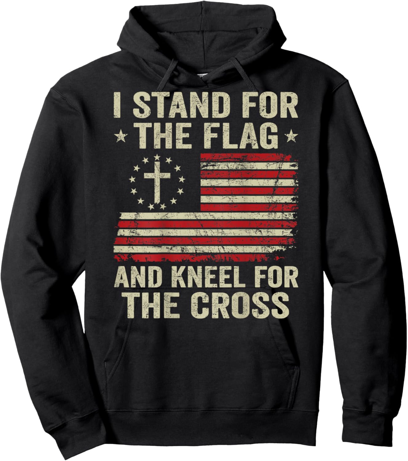 I Stand For The Flag And Kneel For The Cross (ON BACK) Hoodie - Hoodie | Black