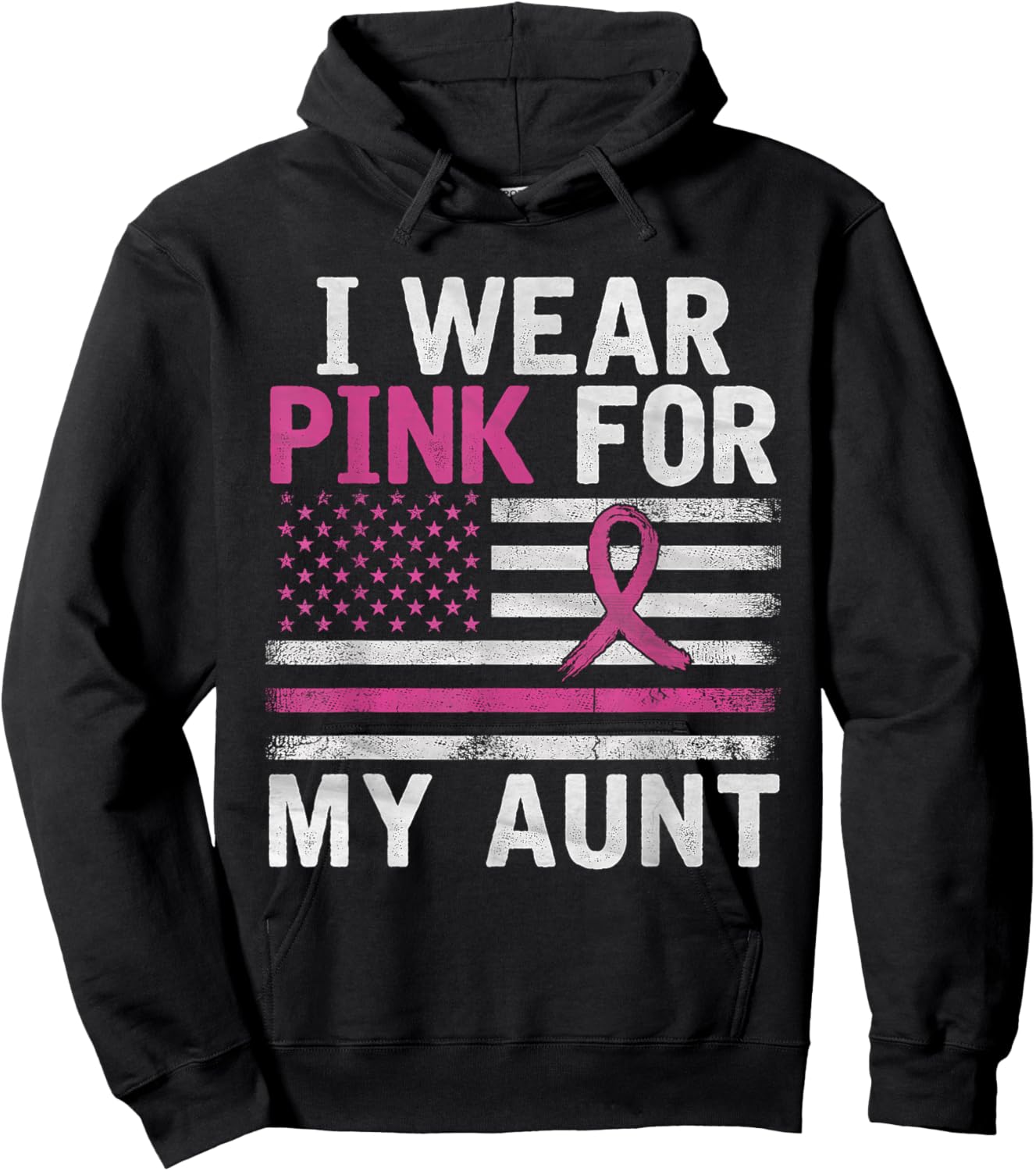Breast Cancer Awareness Month Cute I Wear Pink For My Aunt Hoodie - Hoodie | Black