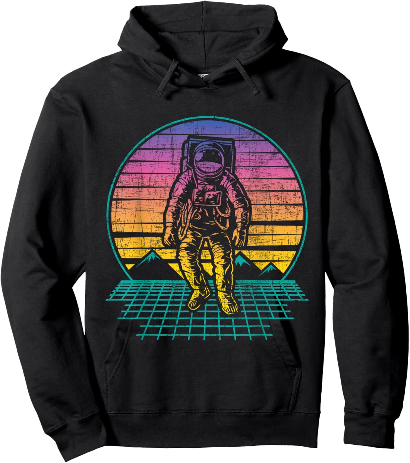 Retro Vintage Astronaut - Spaceman Universe Planets Galaxy Hoodie - Hoodie | Black