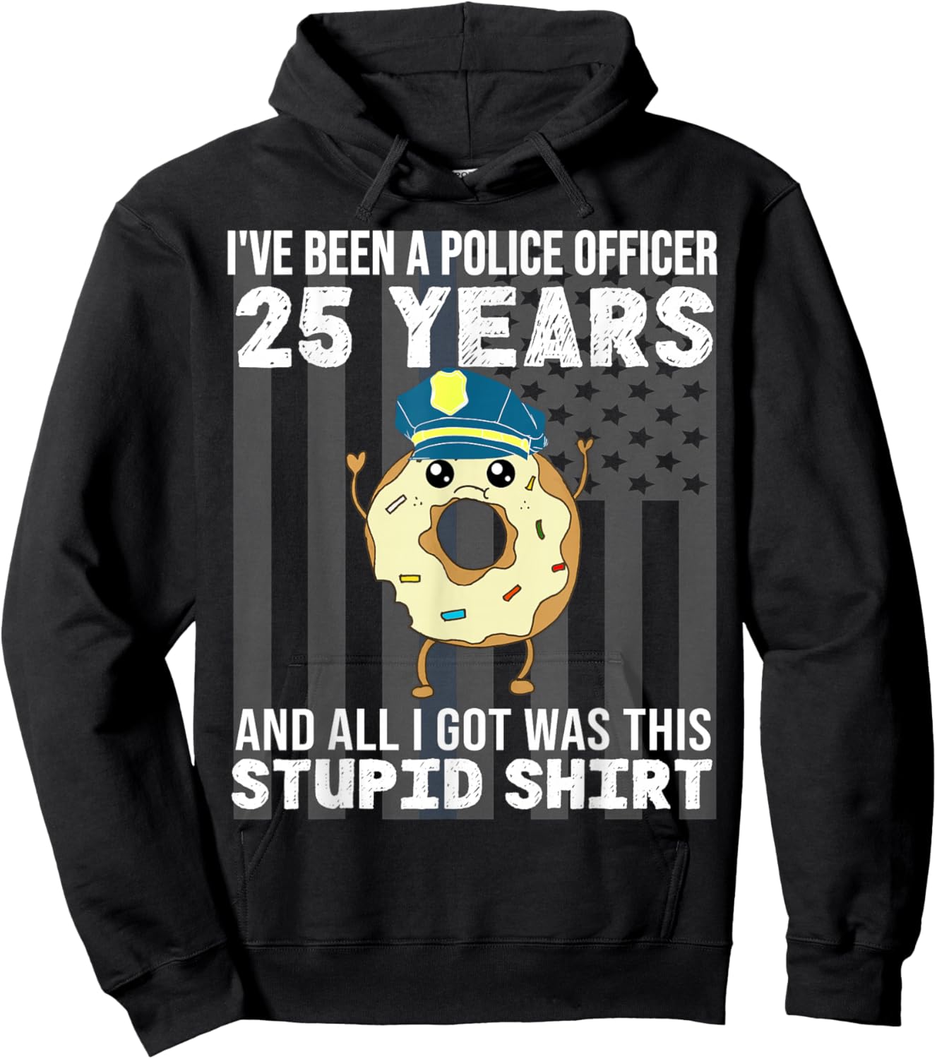 25 Year Police Officer Anniversary 25 Years of Service Hoodie - Hoodie | Black