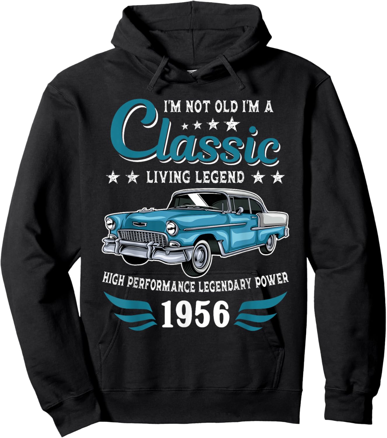 Vintage 1956 Birthday Classic Car for Legends Born in 1956 Hoodie - Hoodie | Black