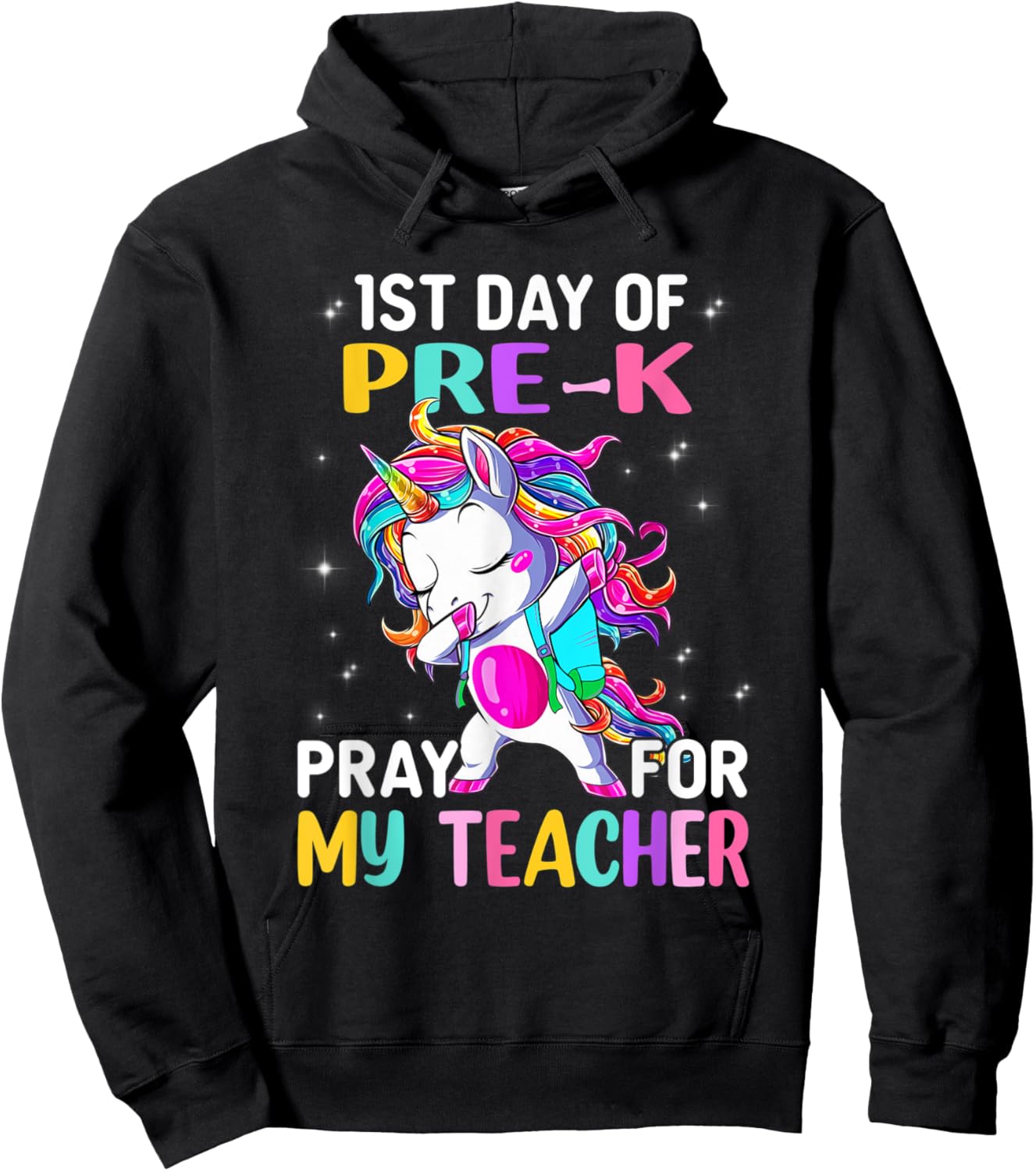First Day Of Pre-K Pray For My Teacher Back To School Men Women Kids Hoodie - Hoodie | Black