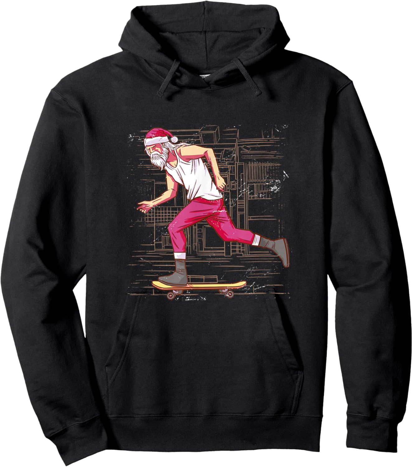 Skateboarding Santa Christmas Skateboard Holidays Sport Hoodie - Hoodie | Black