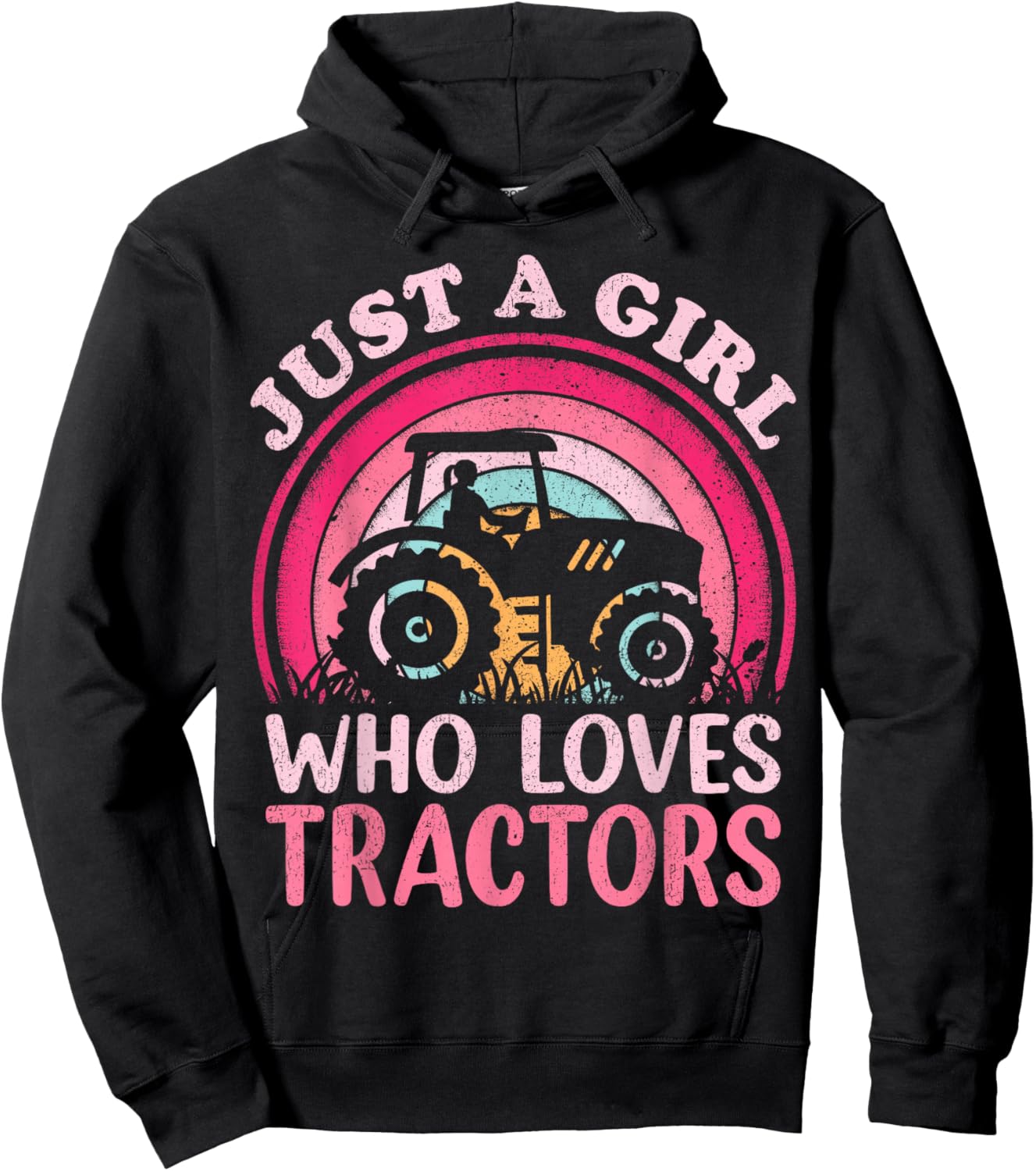 Tractor Lover Vintage Just A Girl Who Loves Tractors Hoodie - Hoodie | Black