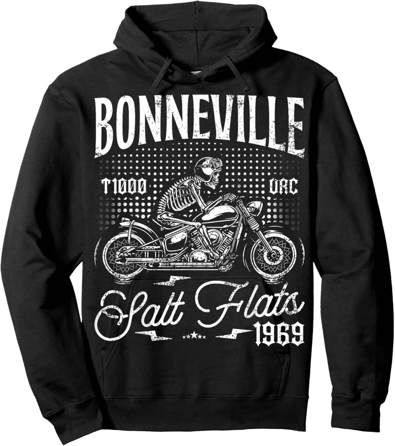 Bonneville Salt Flats Motorcycle Racing Vintage Biker Hoodie - Hoodie | Black