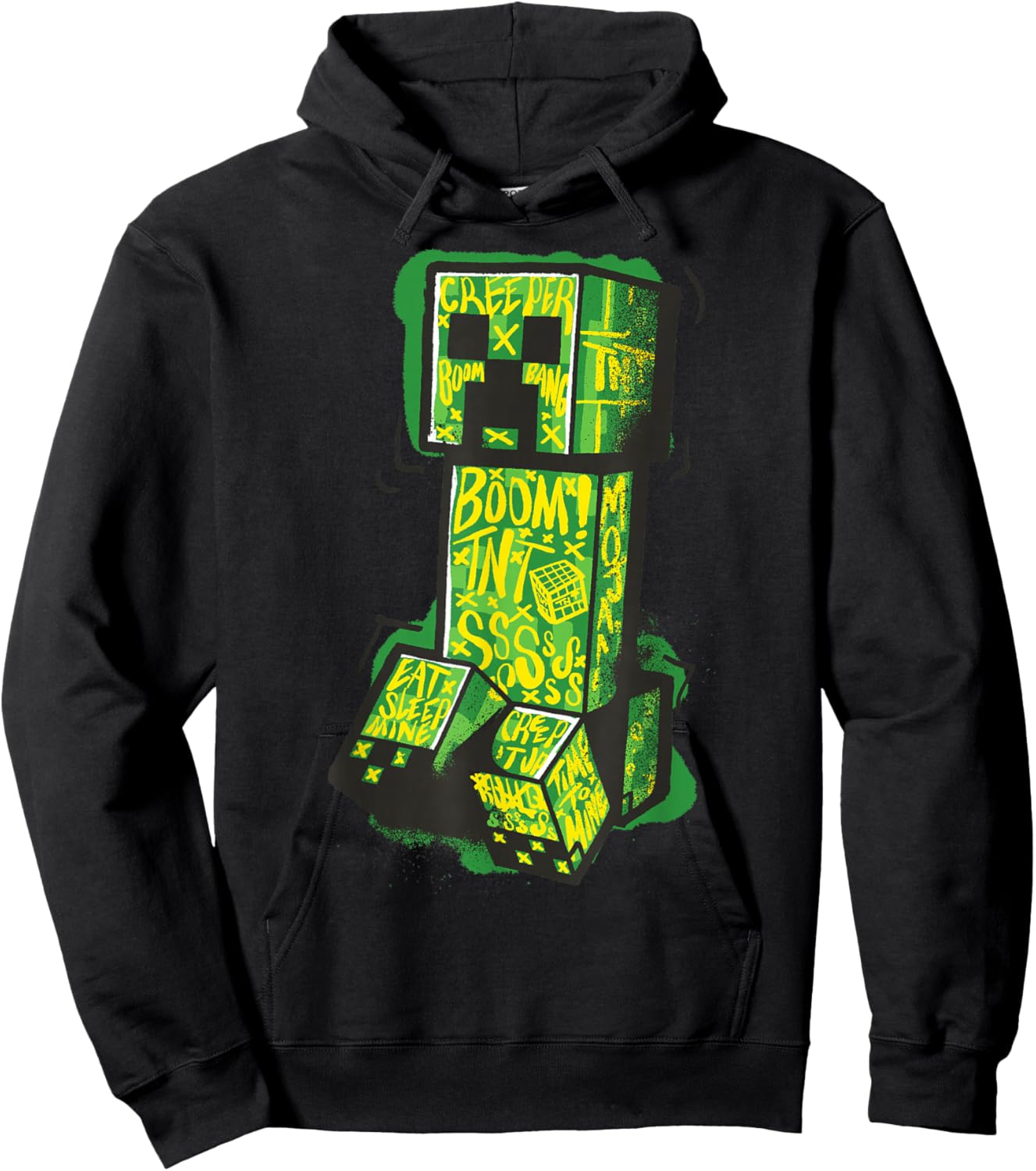 Minecraft Creeper Street Graffiti Fill Hoodie - Hoodie | Black