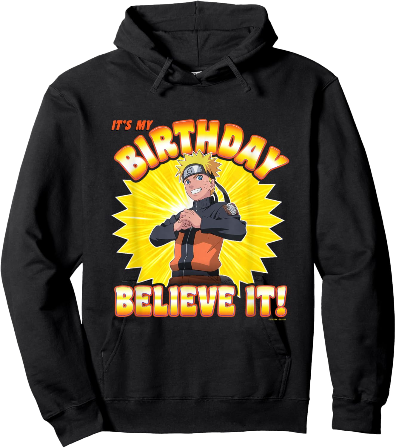 Naruto Shippuden Birthday Believe It Anime Hoodie - Hoodie | Black