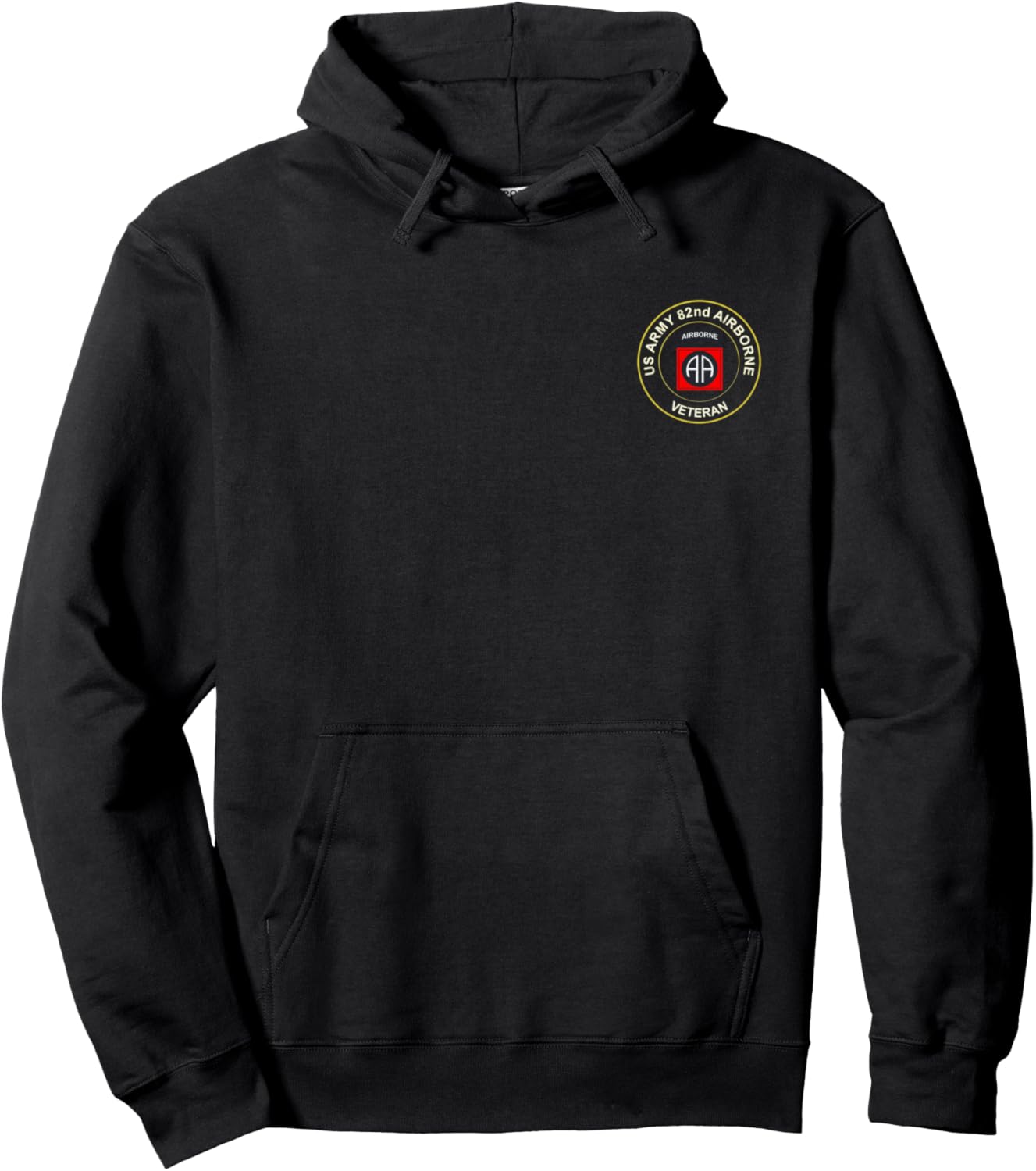 Army 82nd Airborne Division Paratrooper Veteran Flag Vintage Hoodie - Hoodie | Black