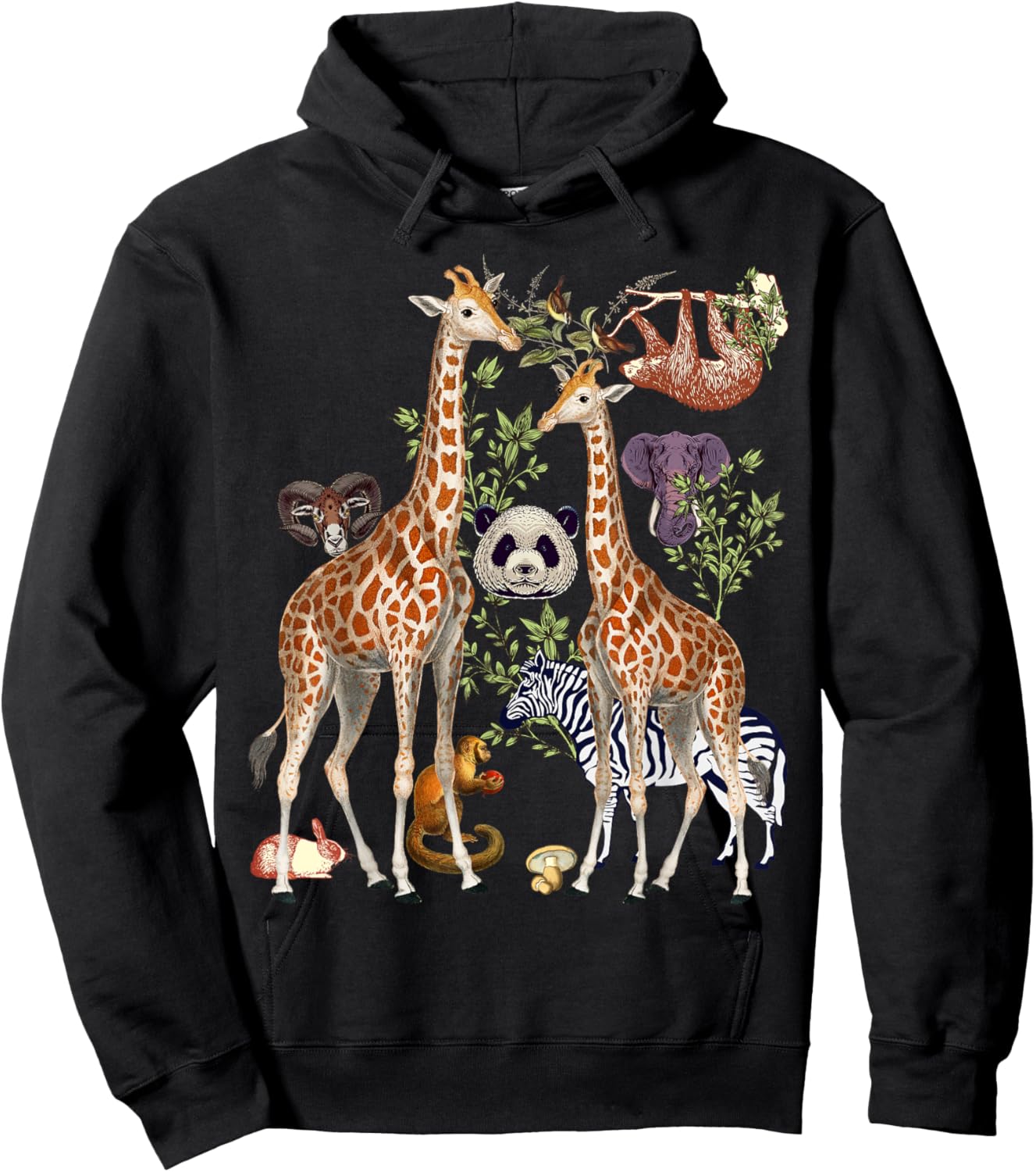 Jungle Animal Wildlife Safari Zoo Theme Wild Animals Forest Hoodie - Hoodie | Black