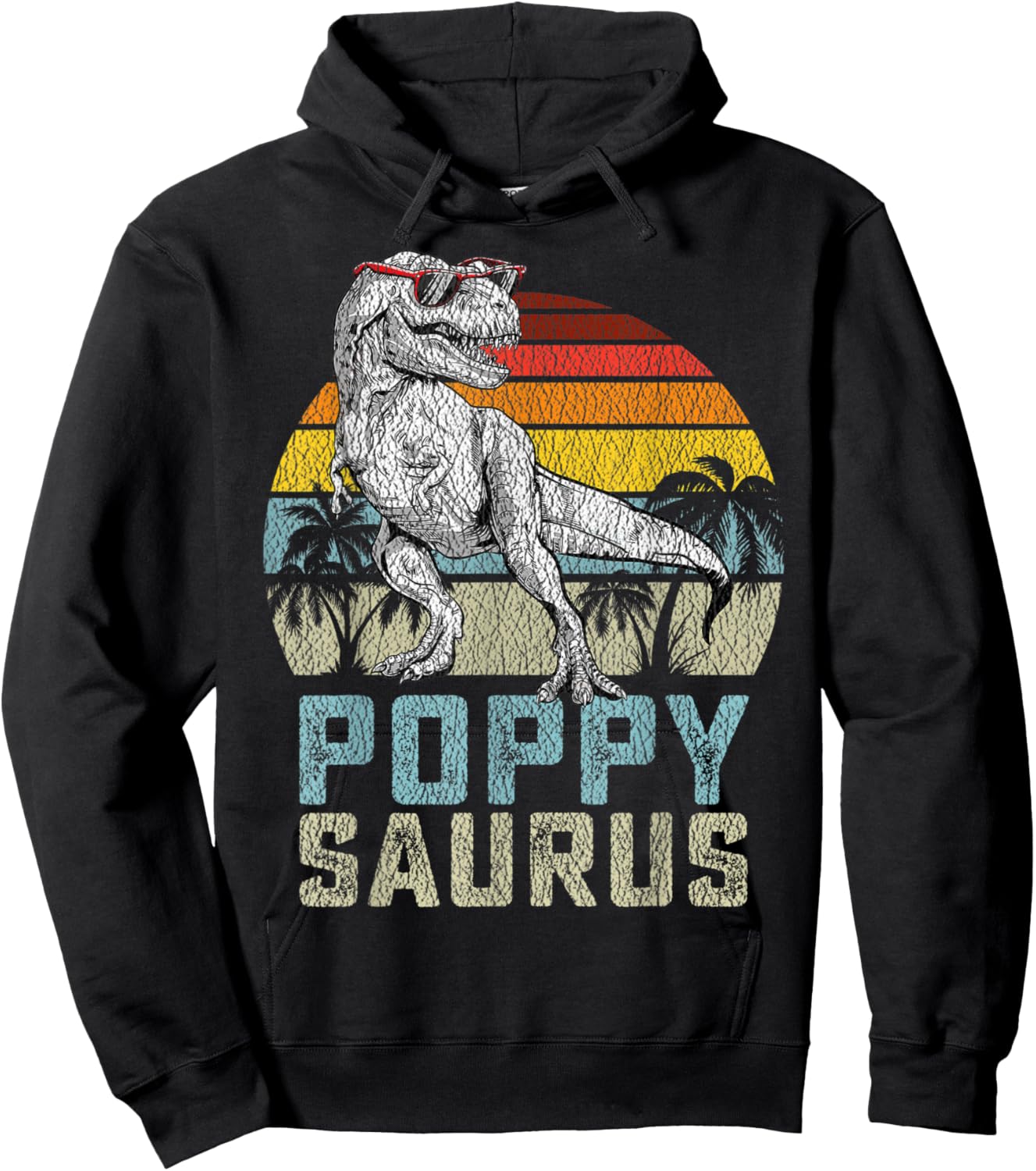 Poppysaurus T Rex Dinosaur Poppy Saurus Family Matching Hoodie - Hoodie | Black