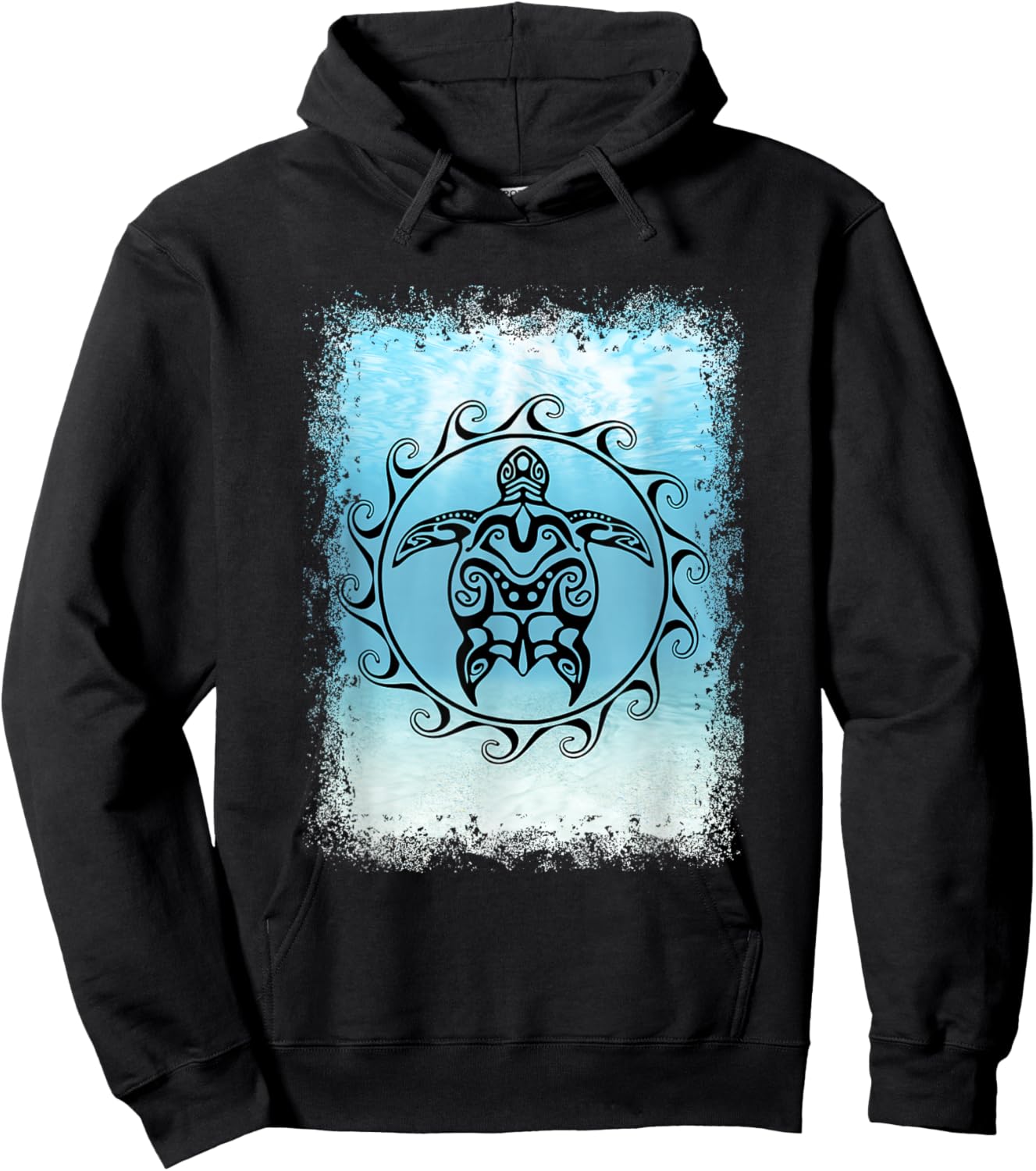 Tribal Sea Turtle Maori Sun Ocean Hoodie - Hoodie | Black