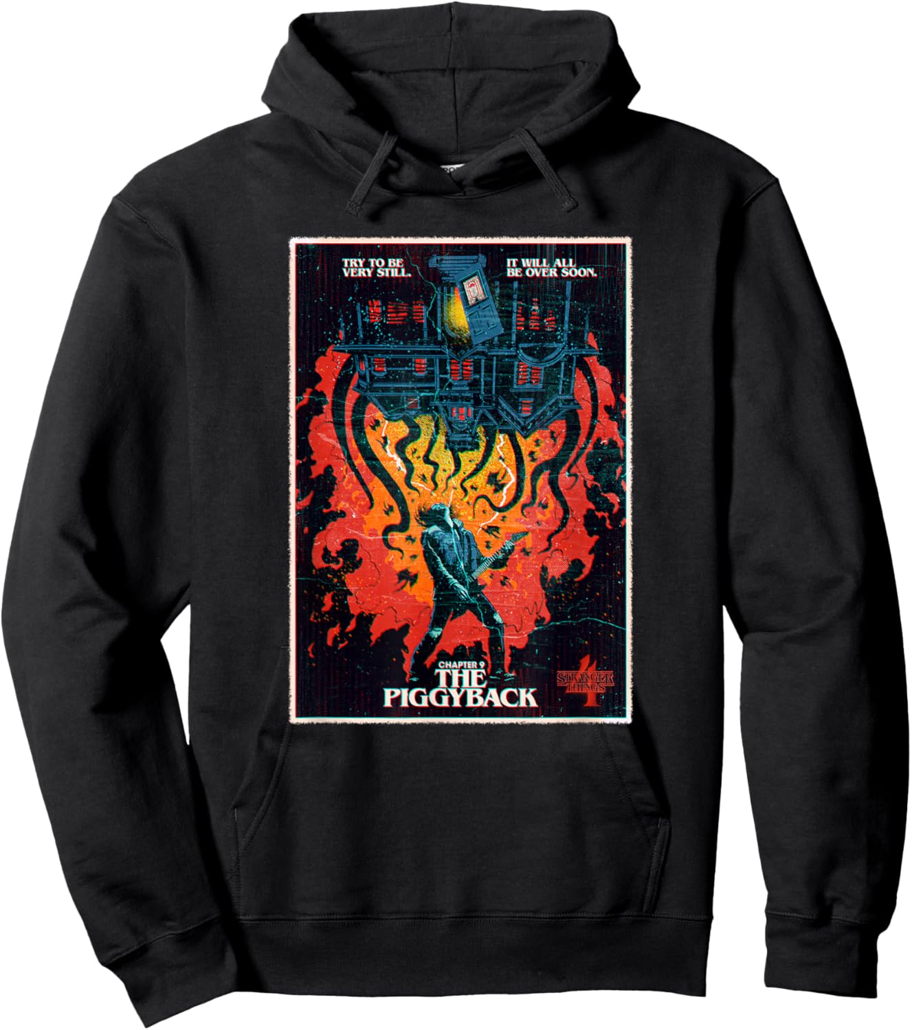 Stranger Things 4 Chapter 9 The Piggyback Eddie Poster Hoodie - Hoodie | Black