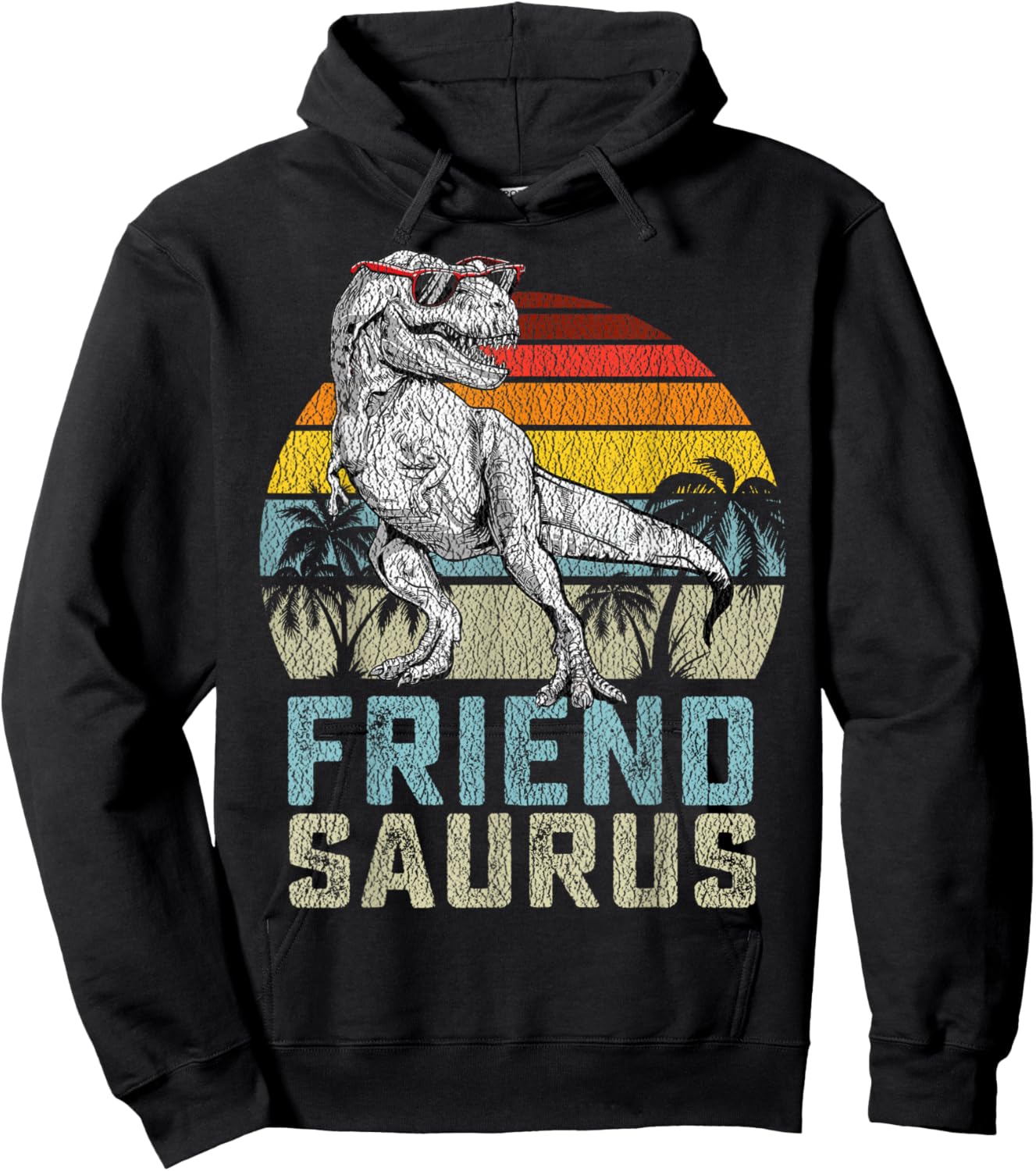Friendsaurus T Rex Dinosaur Friend Saurus Family Matching Hoodie - Hoodie | Black