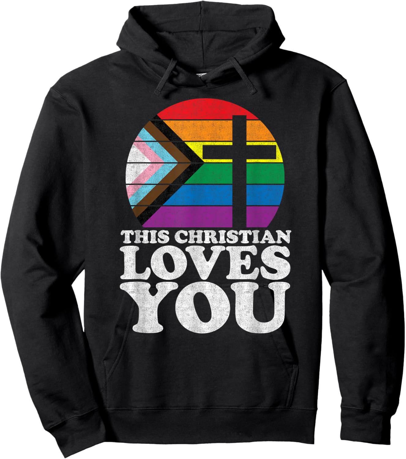 Christian Ally Pride Shirt This Christian Loves You Hoodie - Hoodie | Black
