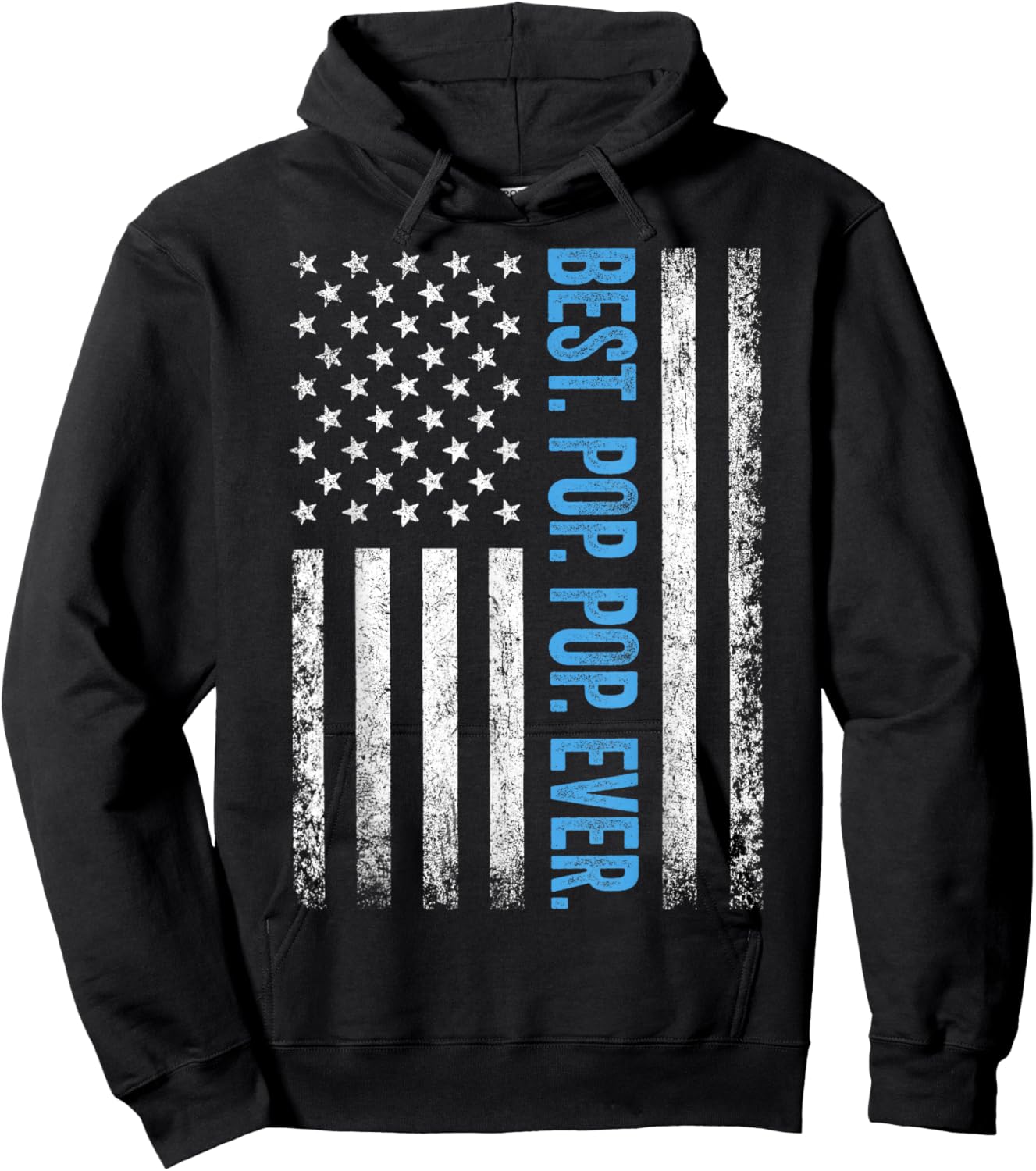 Best Pop pop Ever Vintage American Flag Dad Hoodie - Hoodie | Black