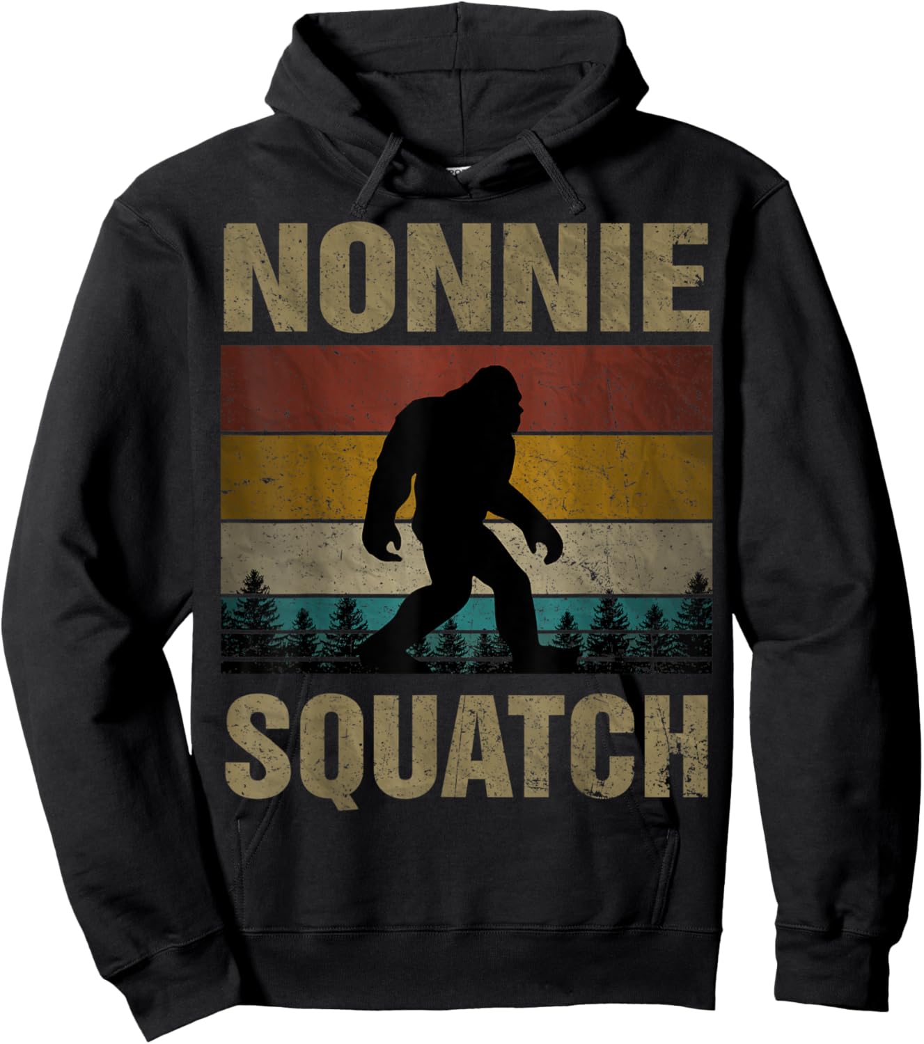 Nonnie Squatch Bigfoot Nonnie Sasquatch Yeti Family Matching Hoodie - Hoodie | Black