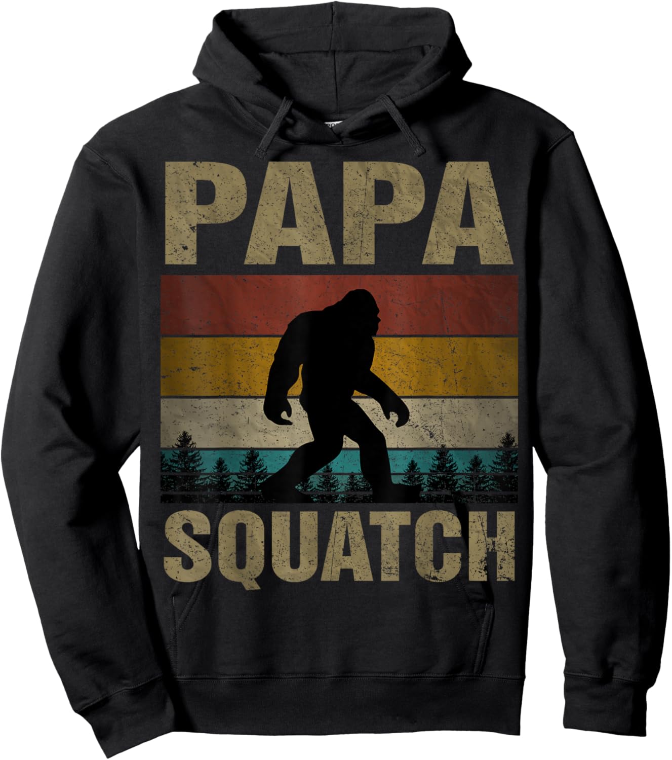 Papa Squatch Bigfoot Papa Sasquatch Yeti Family Hoodie - Hoodie | Black