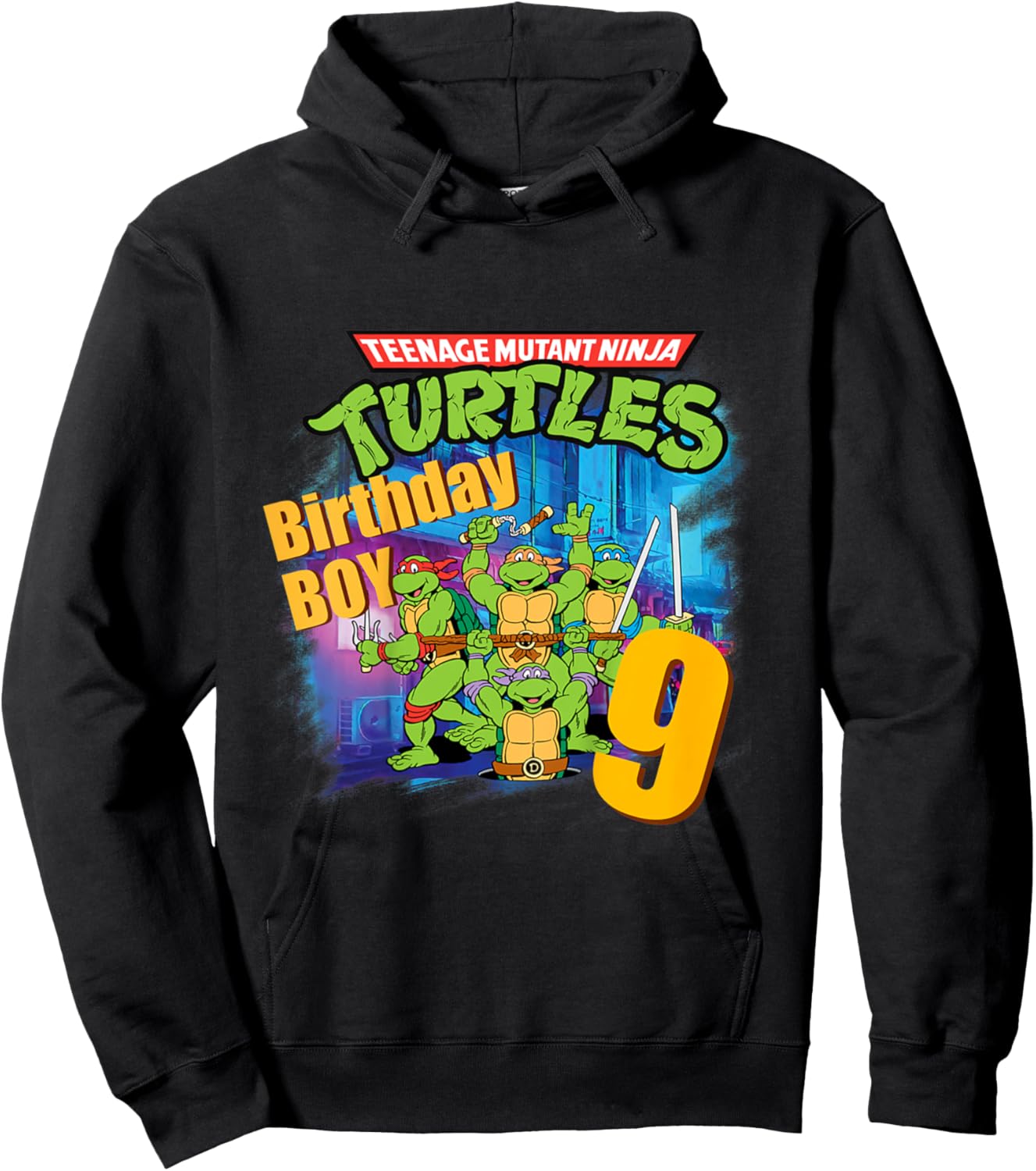 Mademark x Teenage Mutant Ninja Turtles - Kids Original Teenage Mutant Ninja Turtles Classic 9th Birthday Hoodie - Hoodie | Black