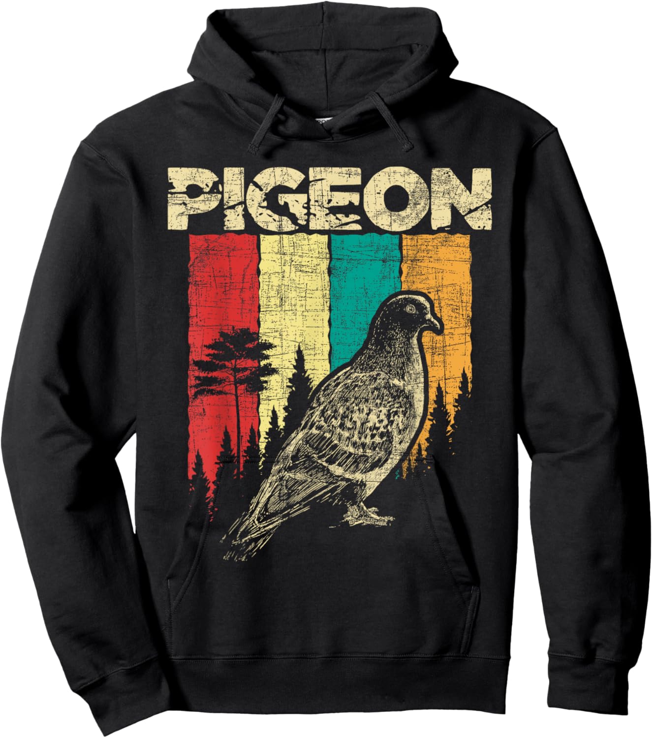 Retro Pigeon Racing - Birdwatching Bird Lover Ornithologist Hoodie - Hoodie | Black