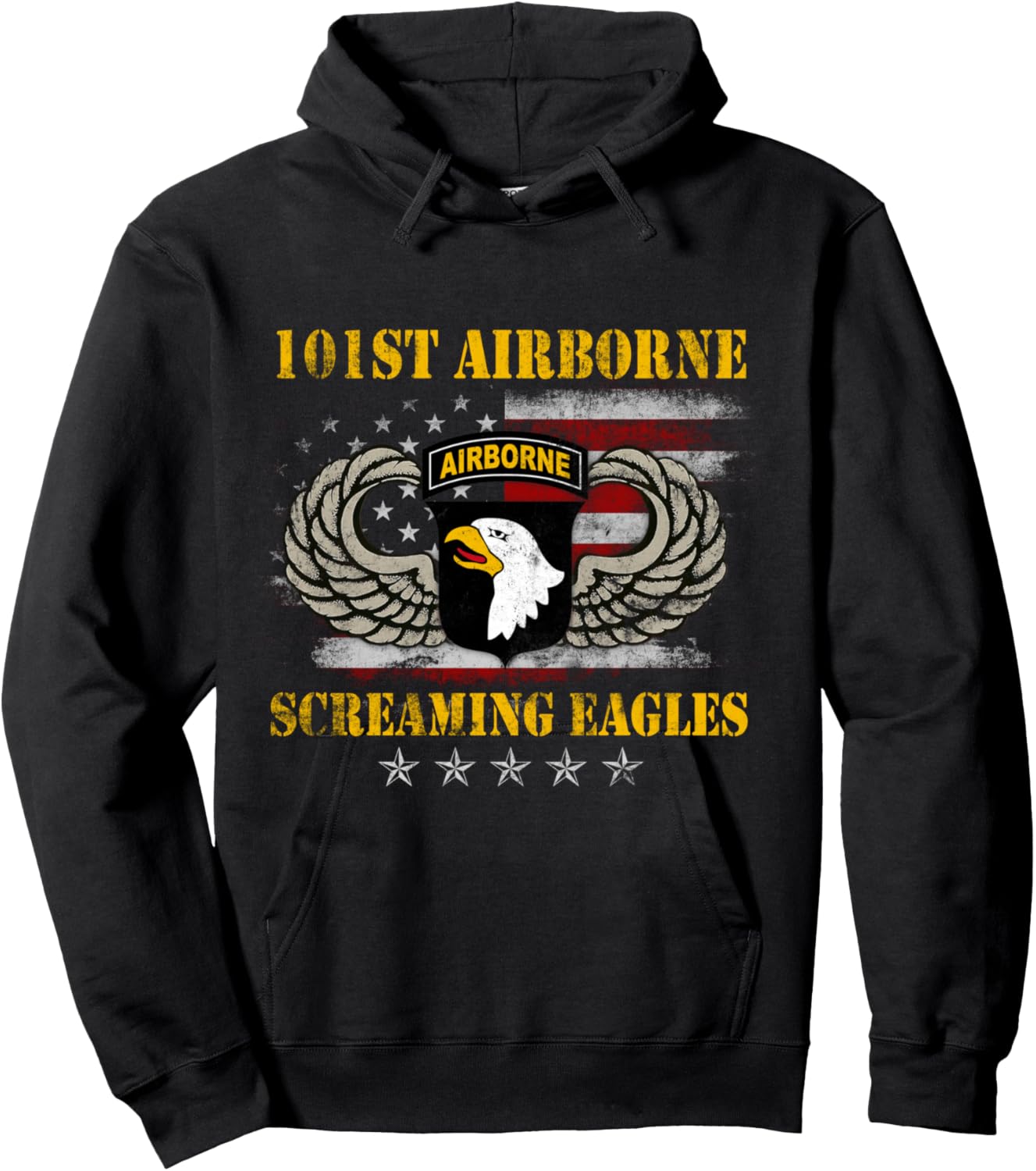 Screaming Eagle 101st Airborne Division Paratrooper Veteran Hoodie - Hoodie | Black